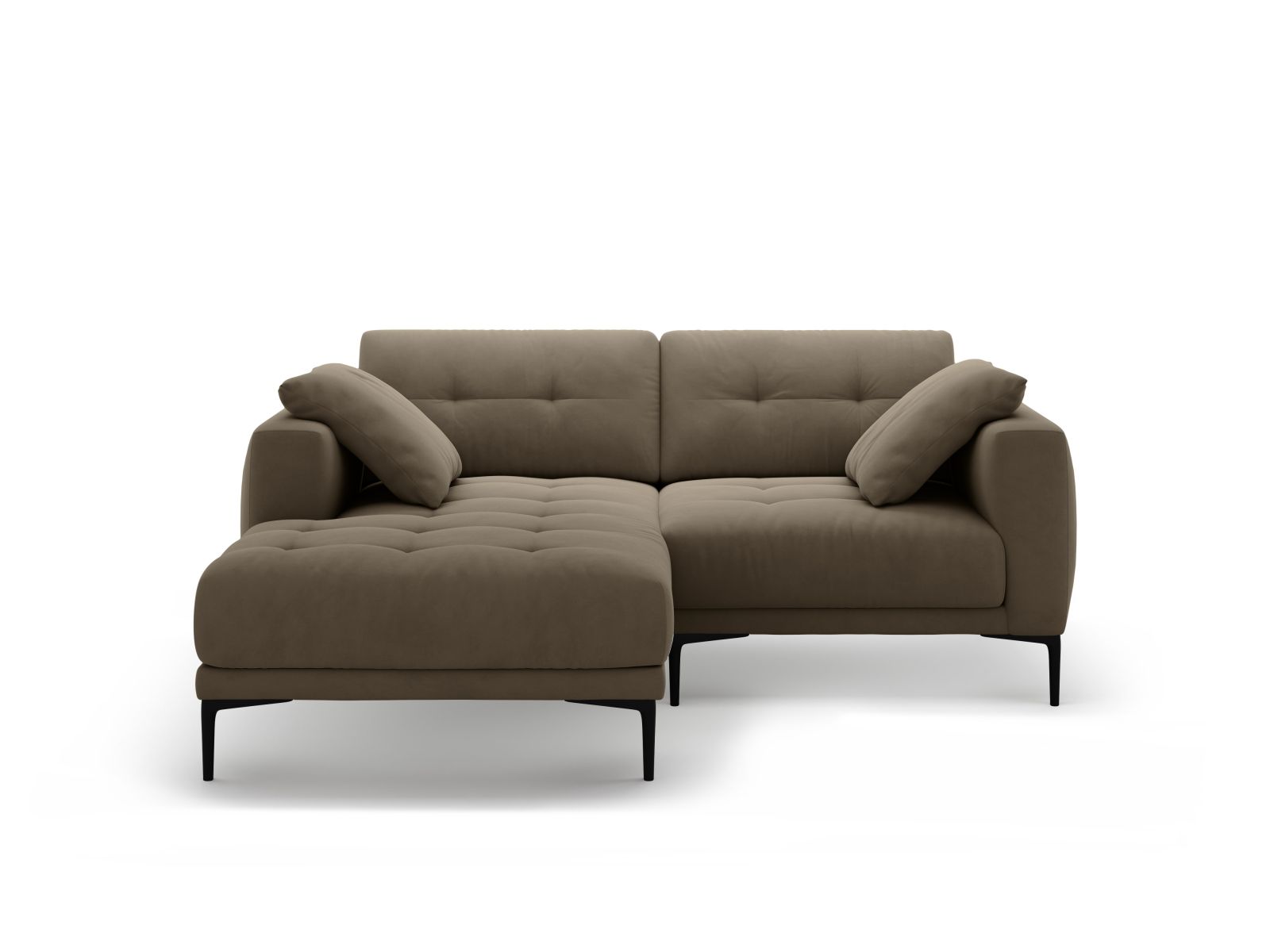 Left Velvet Sofa, "Bemy", 2 Seats, 205x174x86