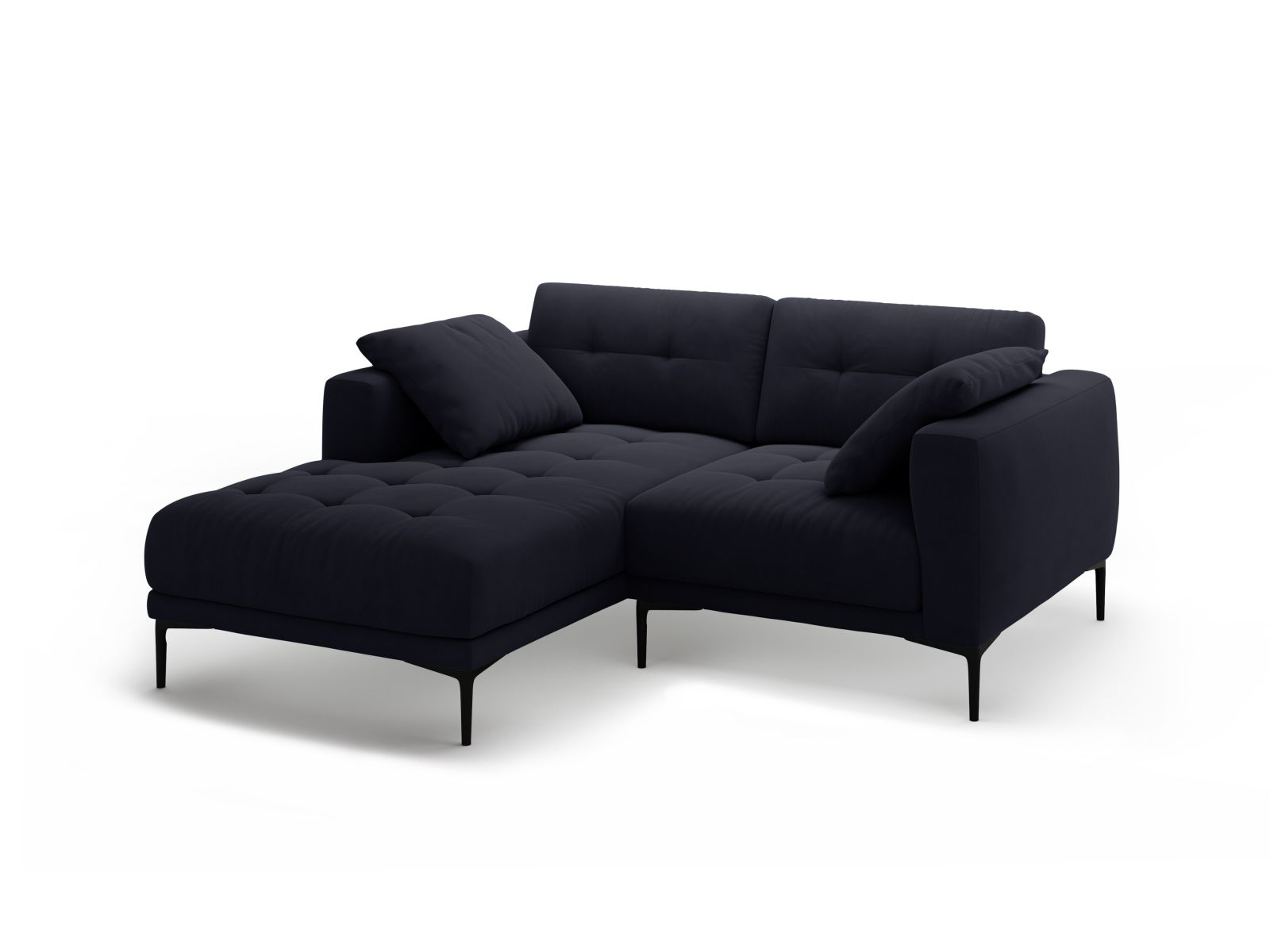 Left Velvet Sofa, "Bemy", 2 Seats, 205x174x86