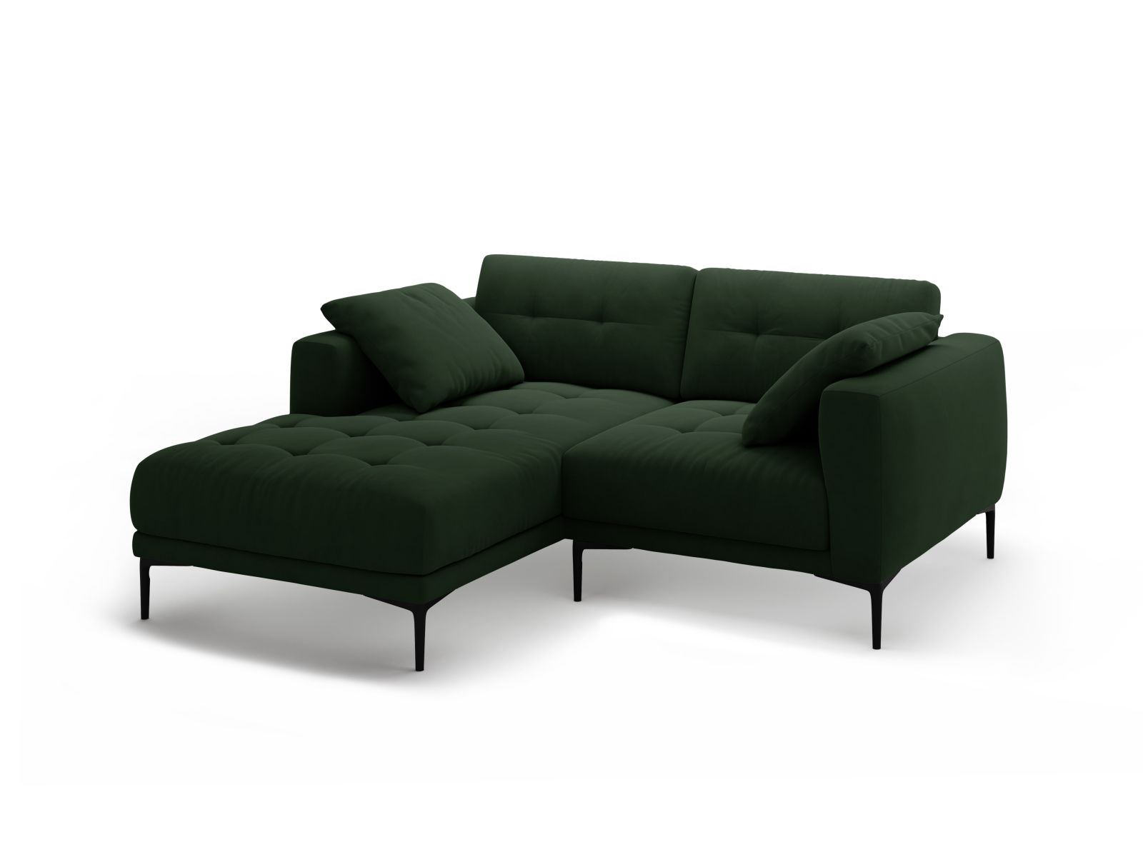 Left Velvet Sofa, "Bemy", 2 Seats, 205x174x86