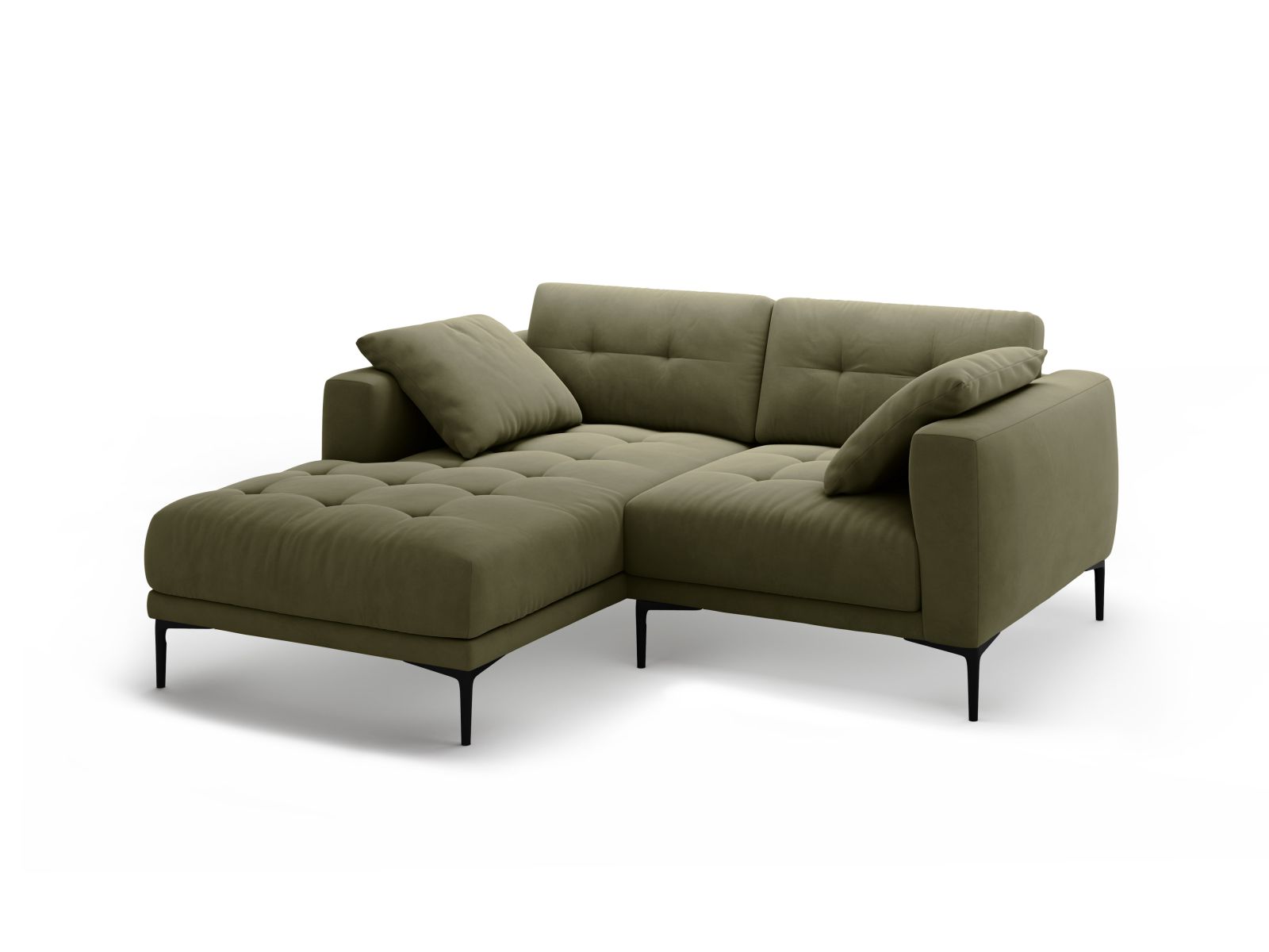 Left Velvet Sofa, "Bemy", 2 Seats, 205x174x86