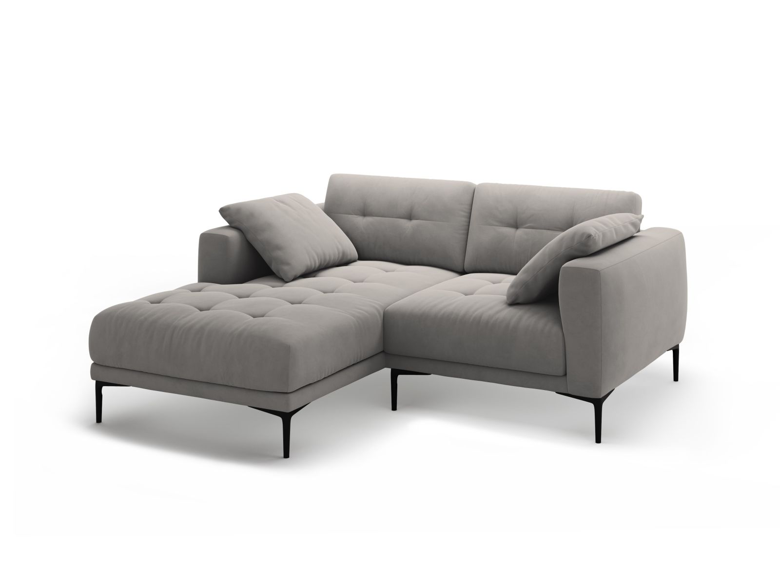 Left Velvet Sofa, "Bemy", 2 Seats, 205x174x86