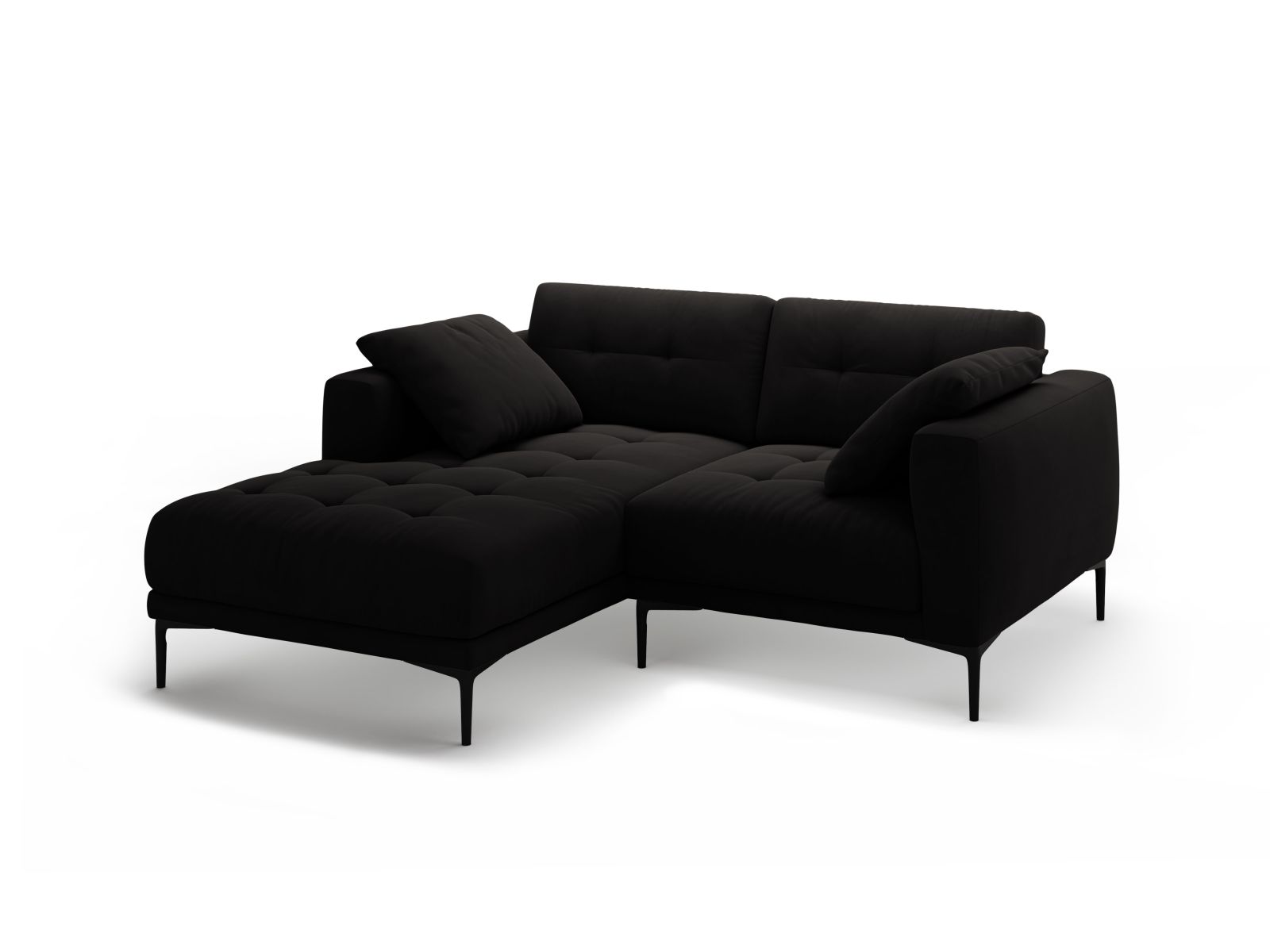 Left Velvet Sofa, "Bemy", 2 Seats, 205x174x86