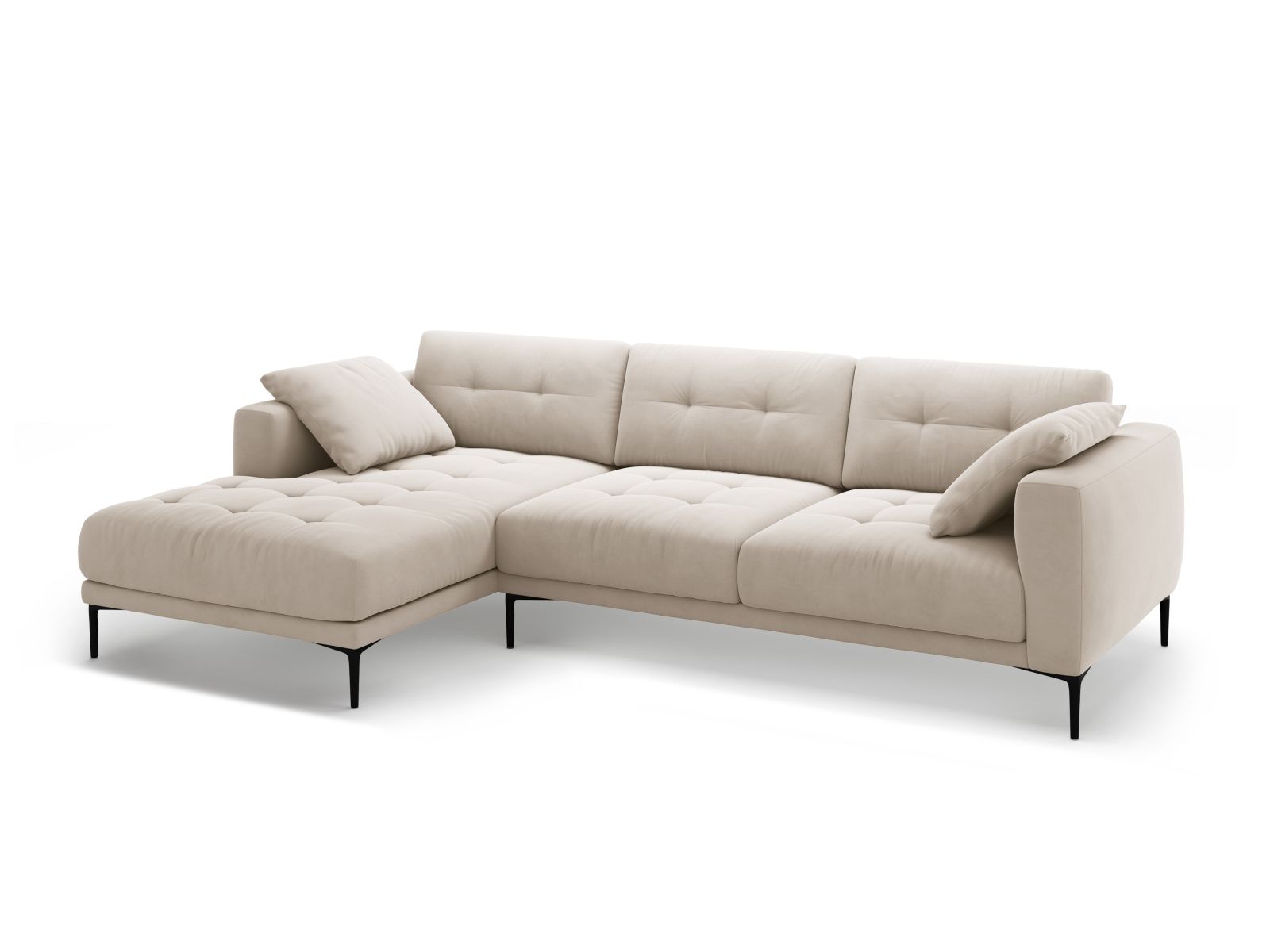 Left Velvet Sofa, "Bemy", 3 Seats, 291x174x86
