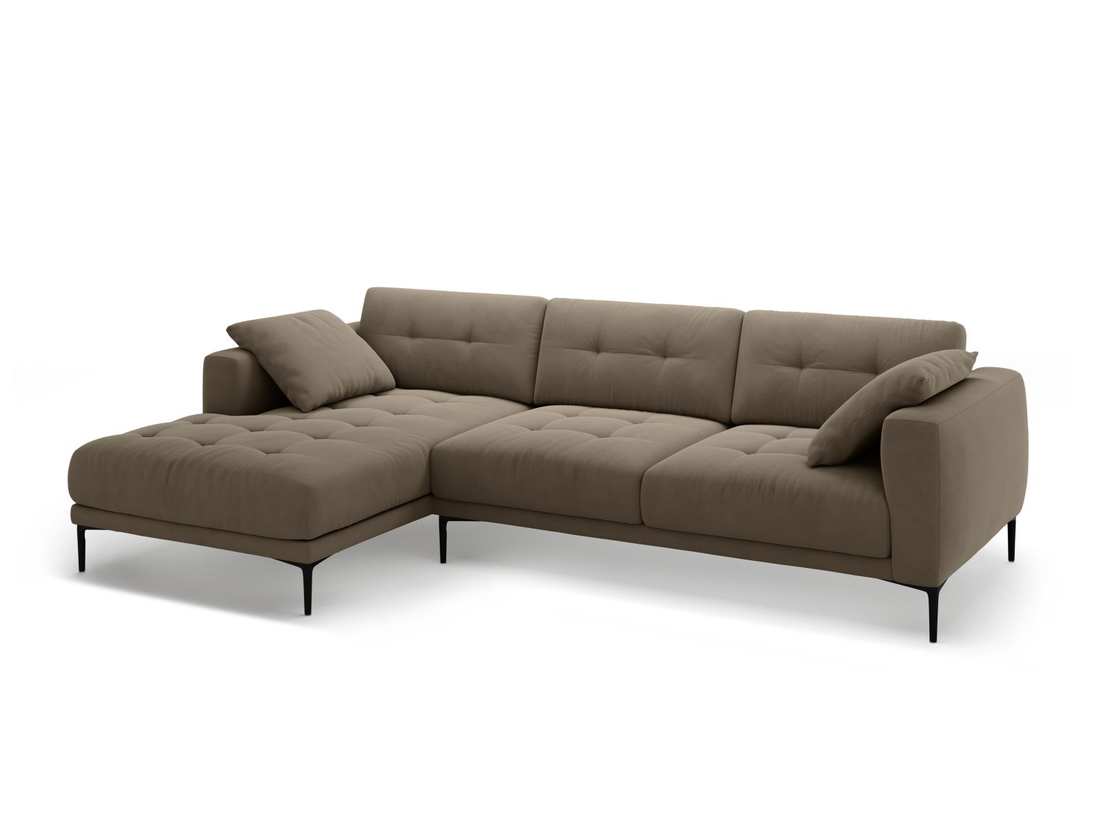 Left Velvet Sofa, "Bemy", 3 Seats, 291x174x86