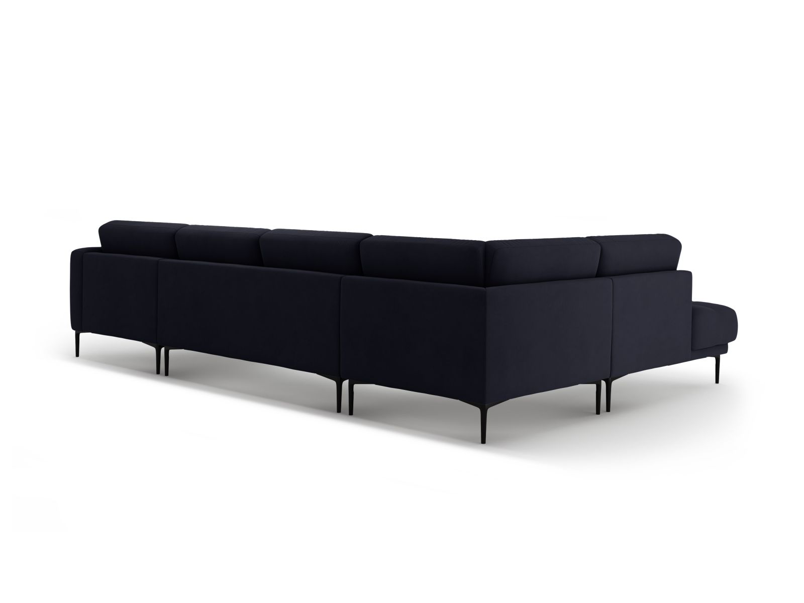 Velvet Panoramic Left Corner Sofa, "Bemy", 7 Seats, 368x240x86