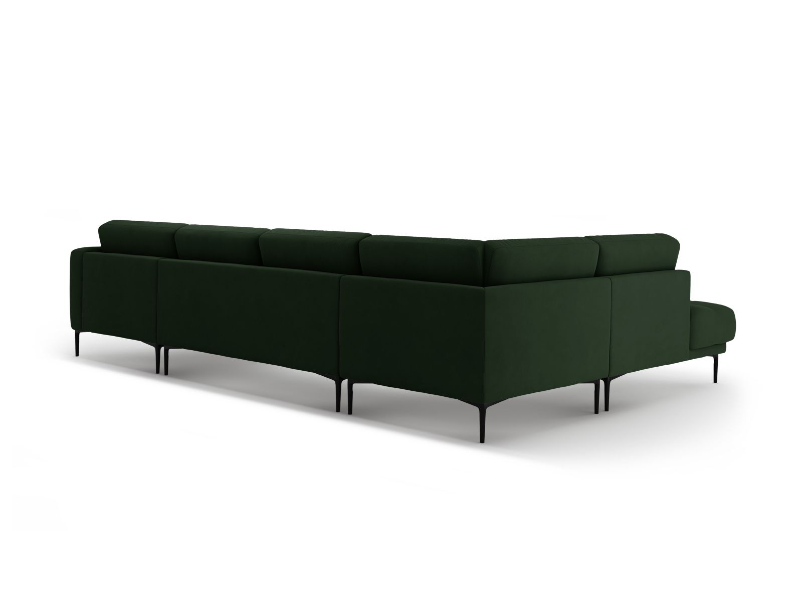 Velvet Panoramic Left Corner Sofa, "Bemy", 7 Seats, 368x240x86