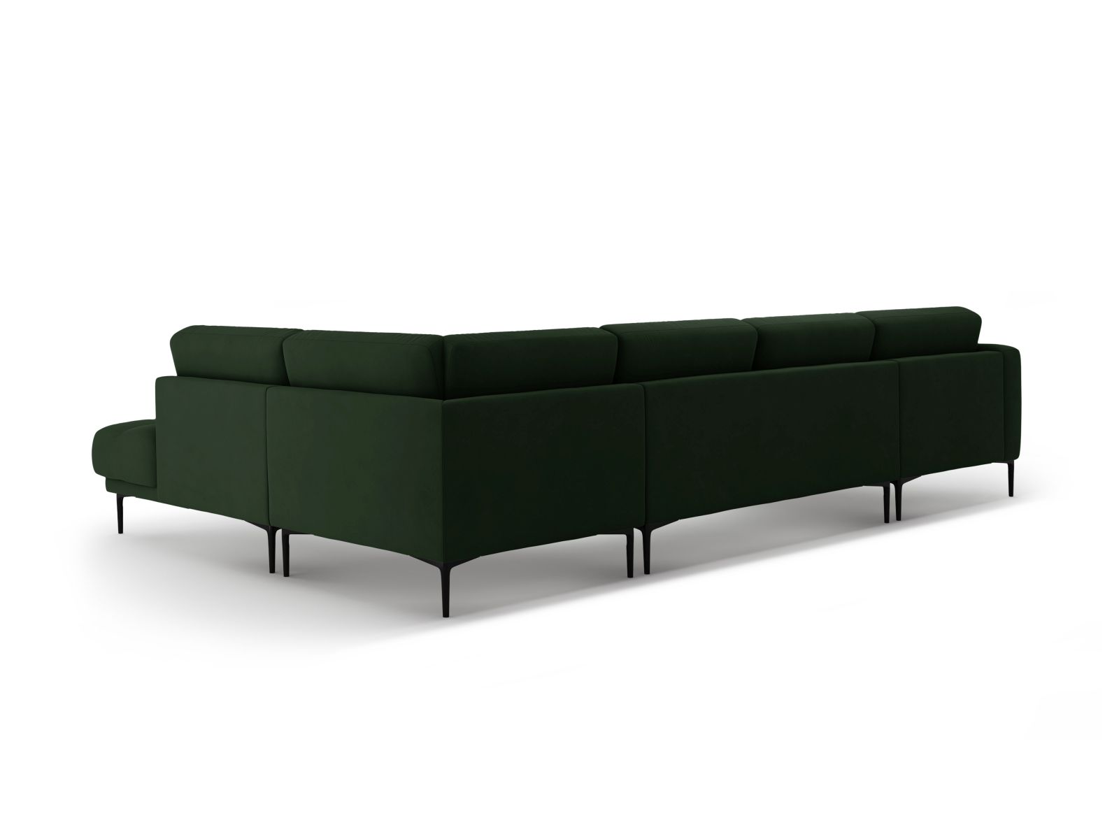 Velvet Panoramic Right Corner Sofa, "Bemy", 7 Seats, 368x240x86