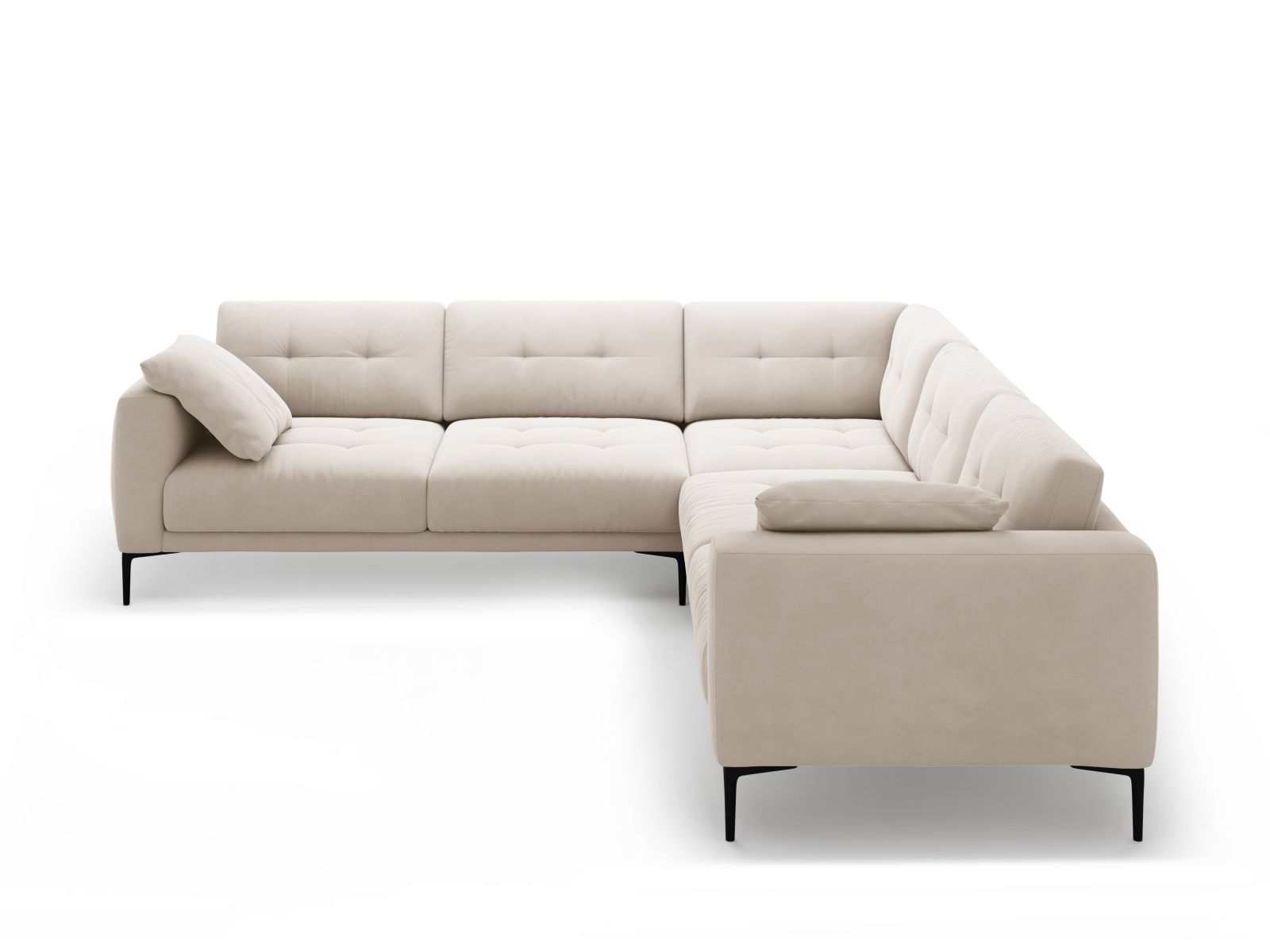 Velvet Symmetrical Corner Sofa, "Bemy", 5 Seats, 282x282x86