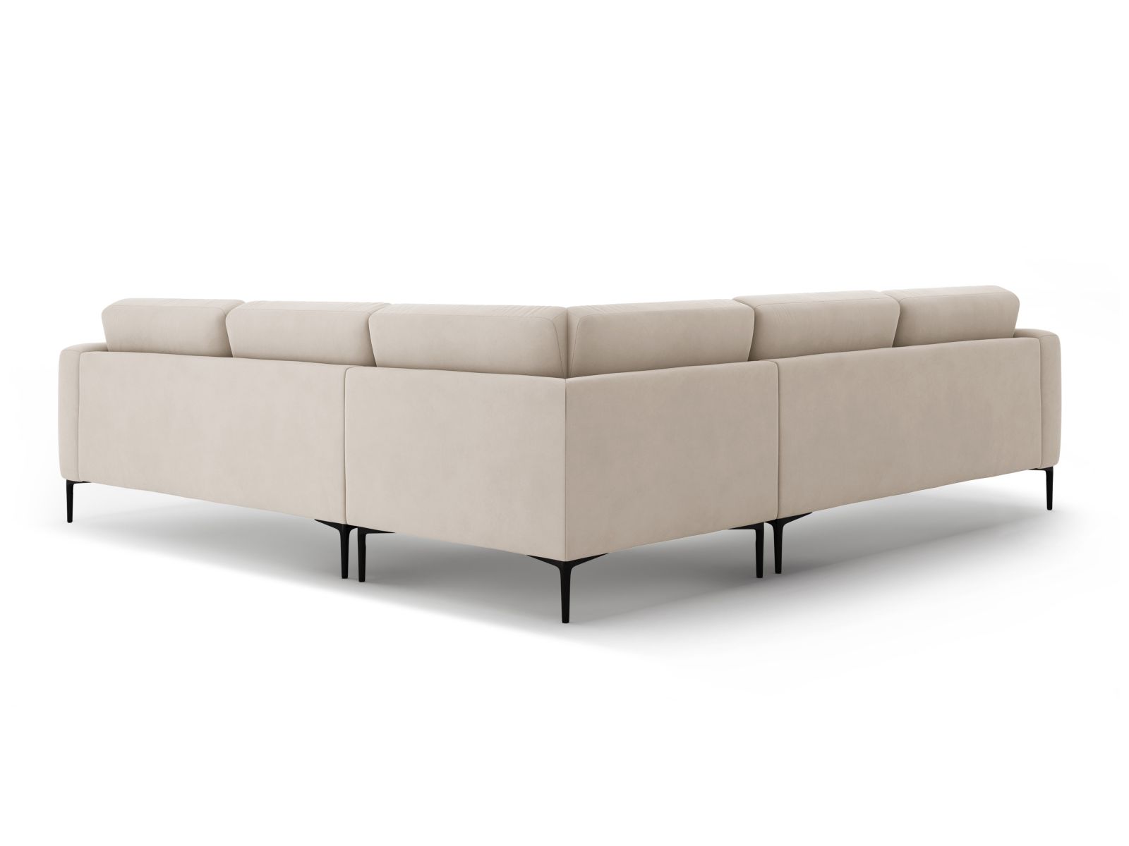 Velvet Symmetrical Corner Sofa, "Bemy", 5 Seats, 282x282x86