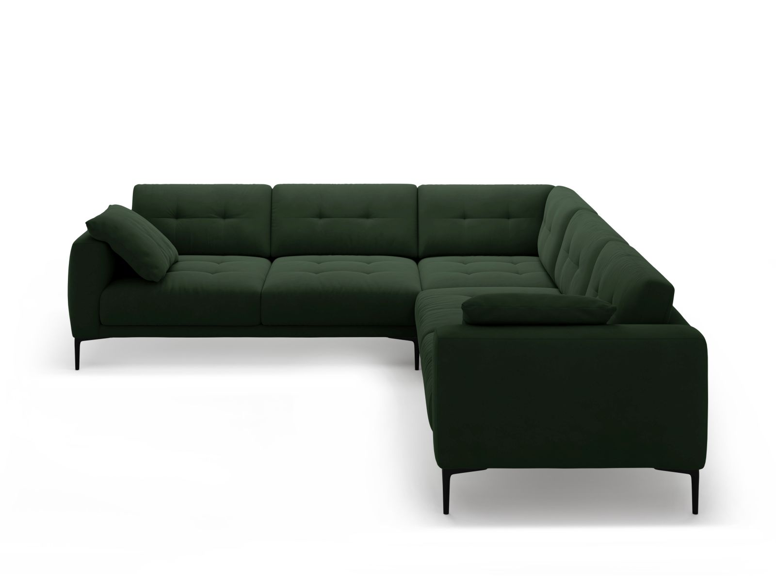 Velvet Symmetrical Corner Sofa, "Bemy", 5 Seats, 282x282x86