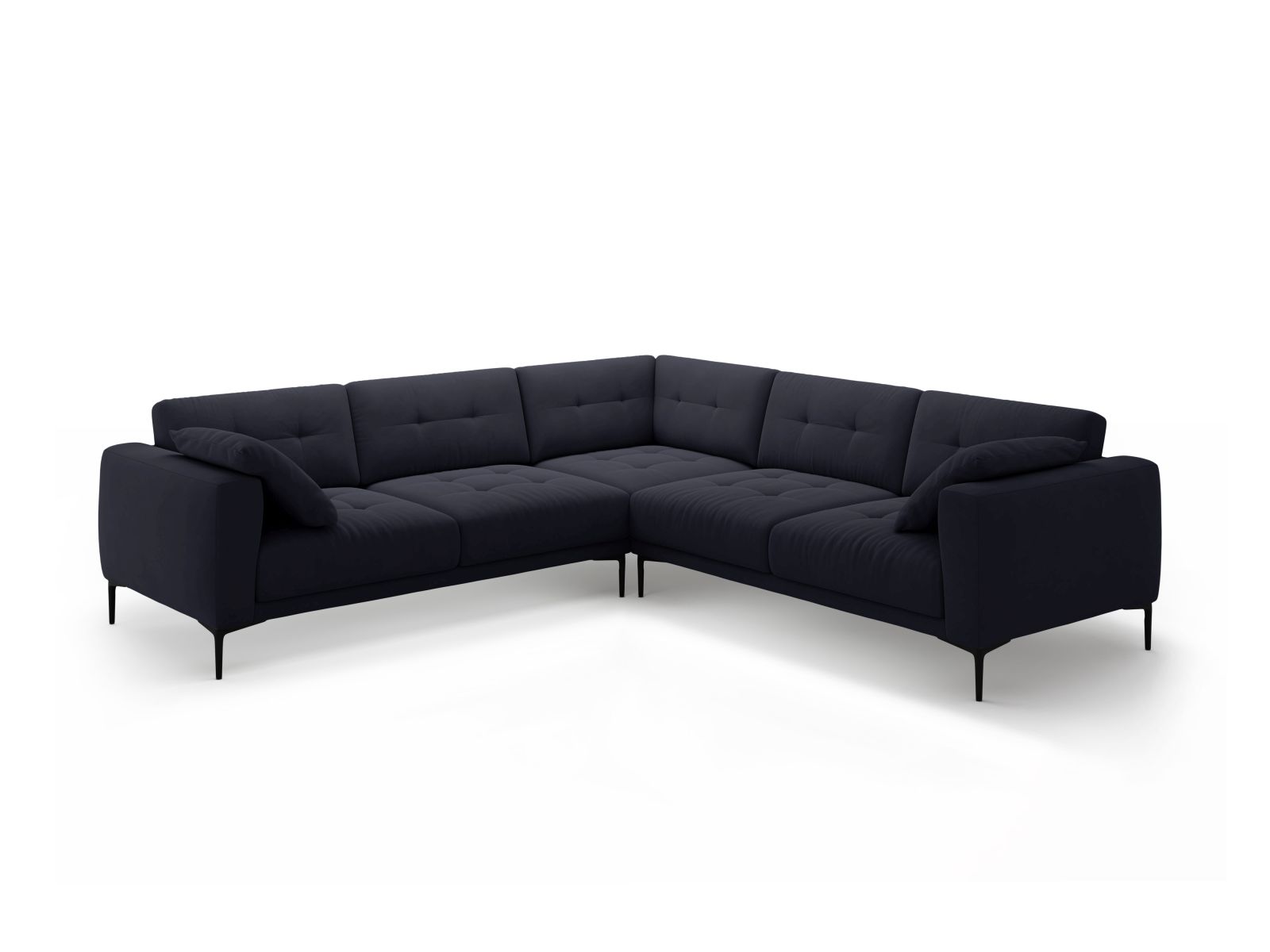 Velvet Symmetrical Corner Sofa, "Bemy", 5 Seats, 282x282x86