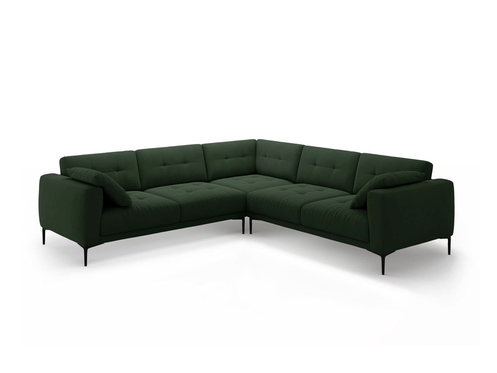 Velvet Symmetrical Corner Sofa, "Bemy", 5 Seats, 282x282x86