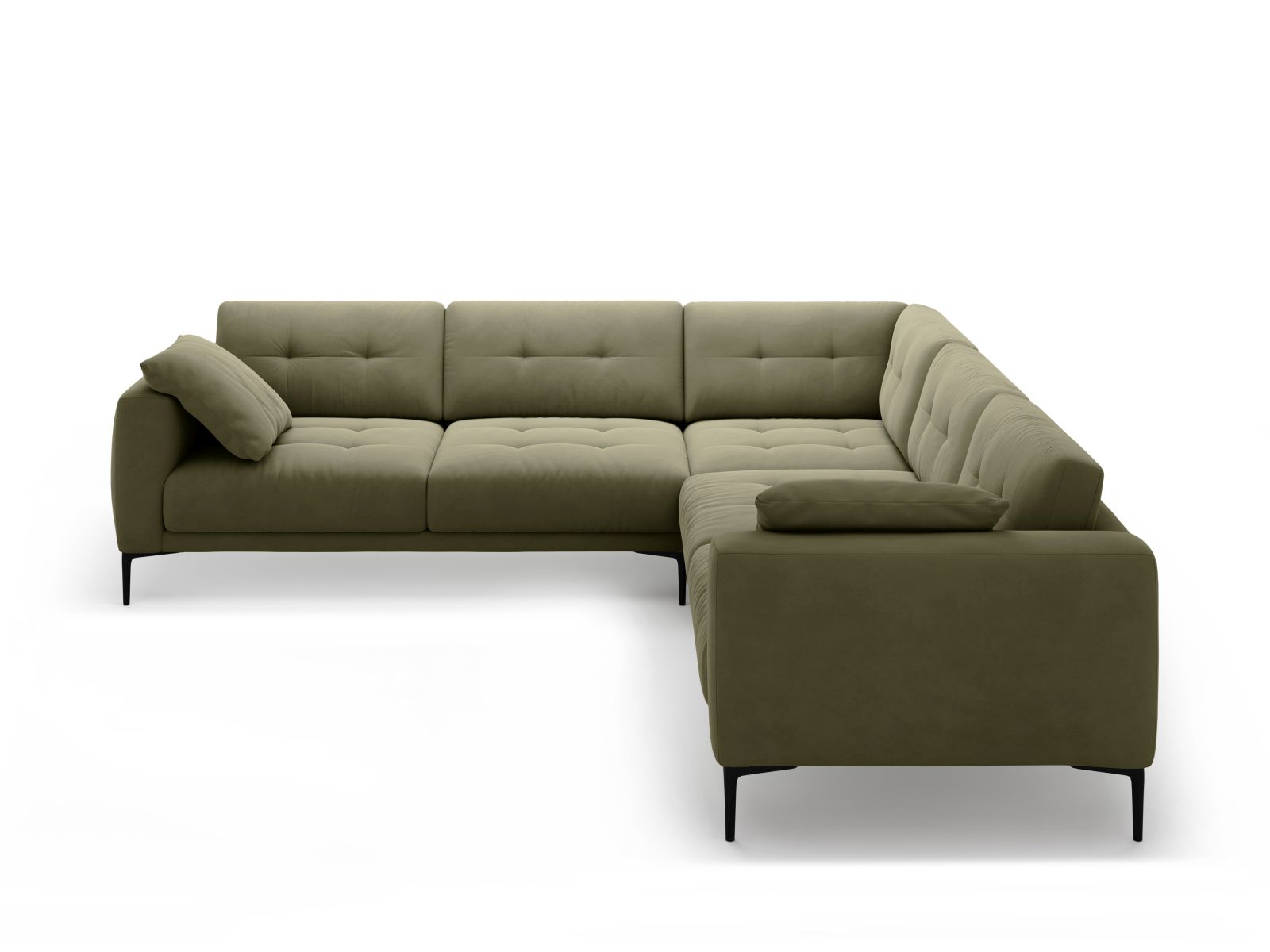 Velvet Symmetrical Corner Sofa, "Bemy", 5 Seats, 282x282x86