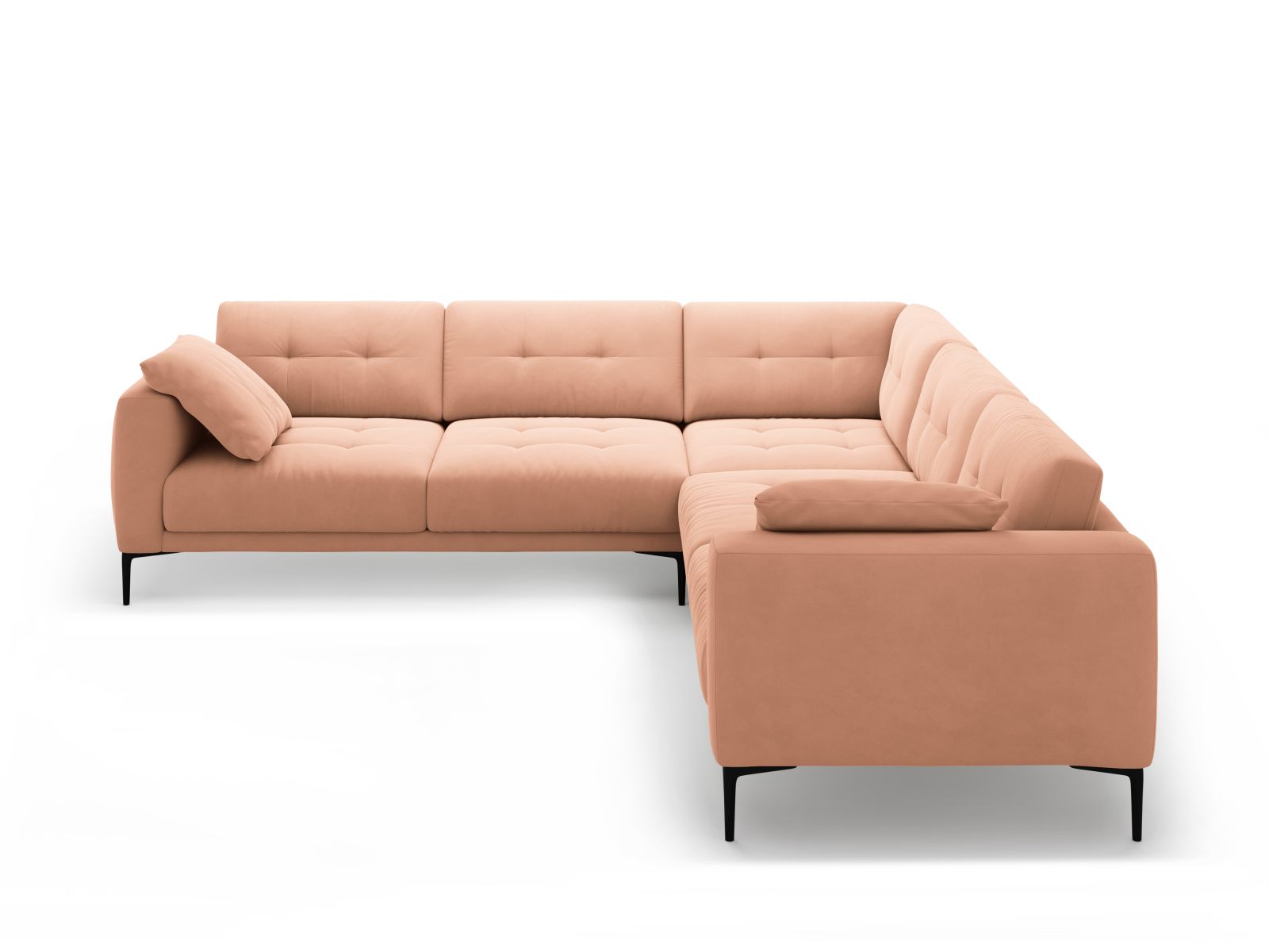 Velvet Symmetrical Corner Sofa, "Bemy", 5 Seats, 282x282x86