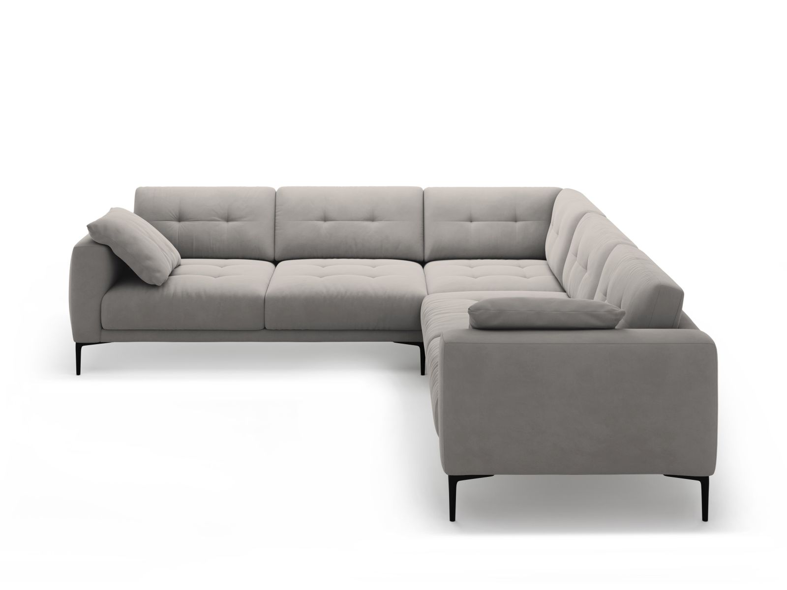 Velvet Symmetrical Corner Sofa, "Bemy", 5 Seats, 282x282x86