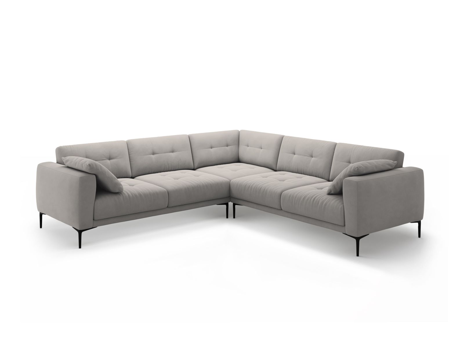 Velvet Symmetrical Corner Sofa, "Bemy", 5 Seats, 282x282x86