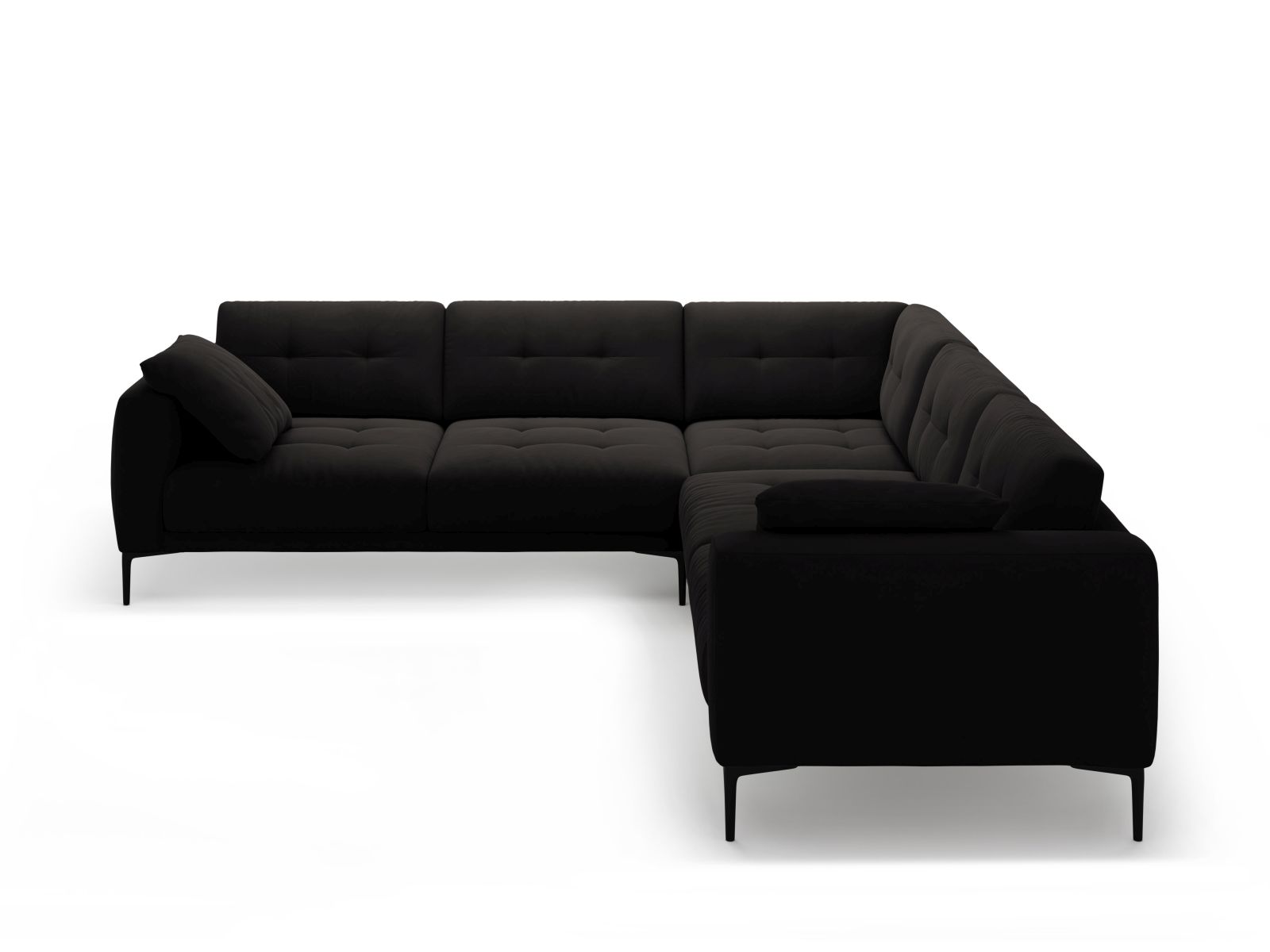 Velvet Symmetrical Corner Sofa, "Bemy", 5 Seats, 282x282x86
