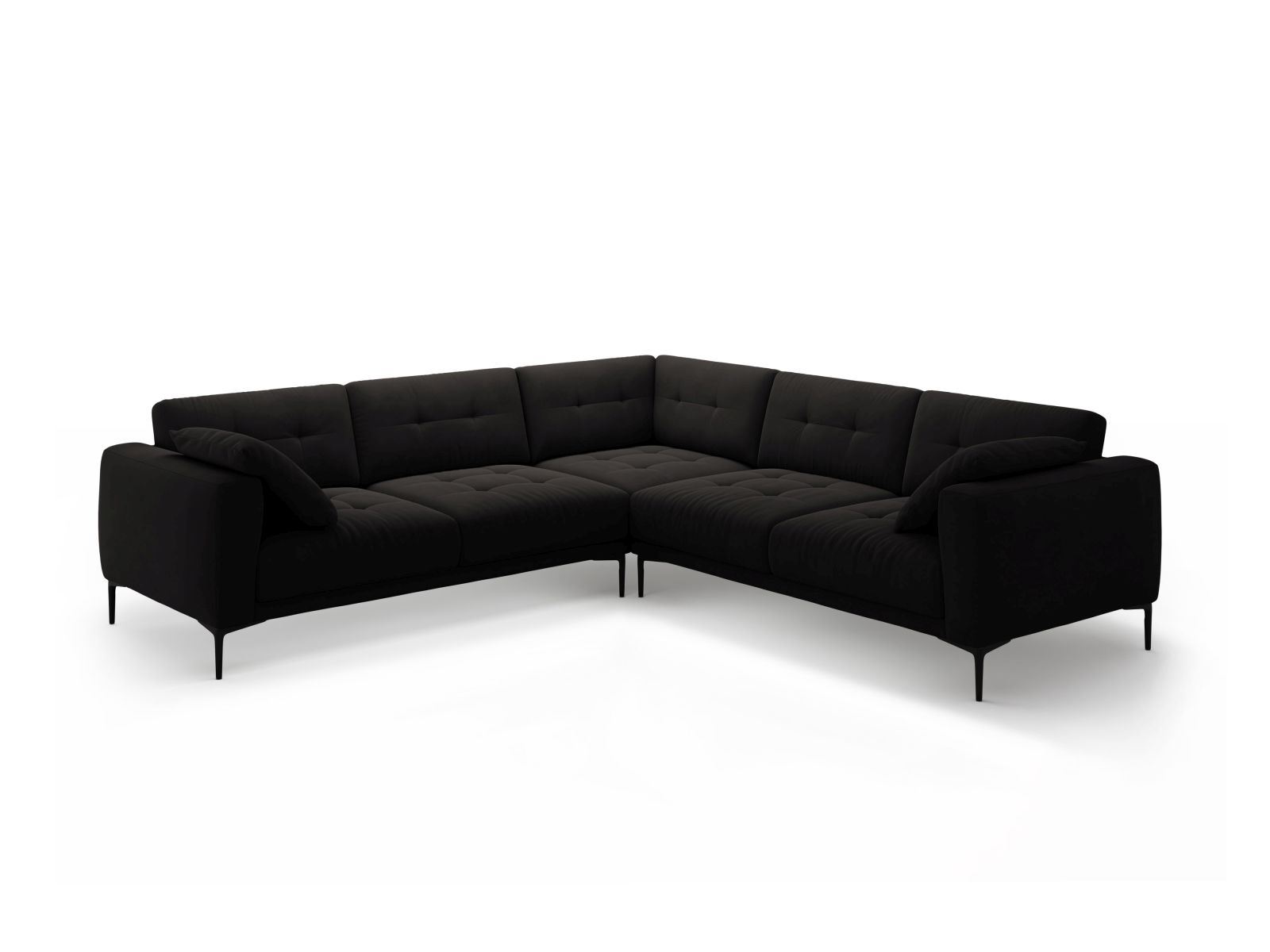 Velvet Symmetrical Corner Sofa, "Bemy", 5 Seats, 282x282x86