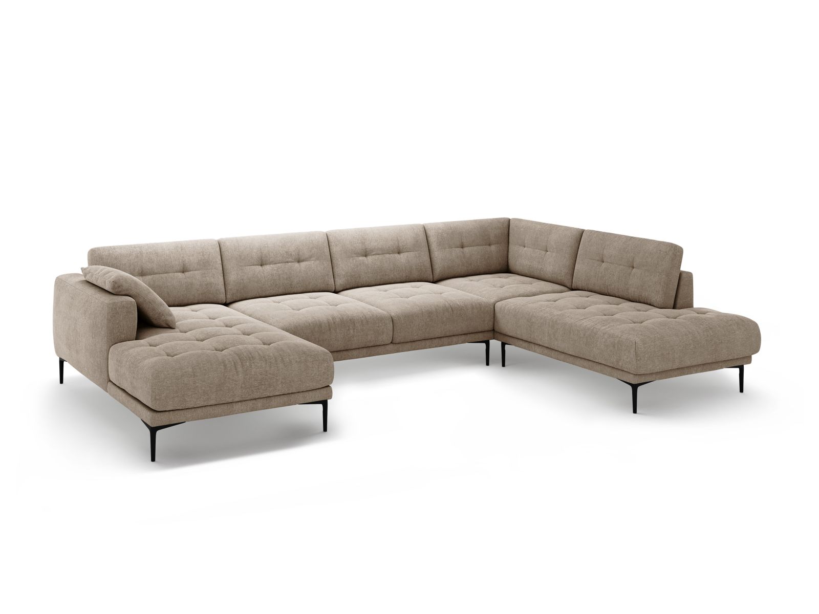 Panoramic Right Corner Sofa, "Bemy", 7 Seats, 368x240x86