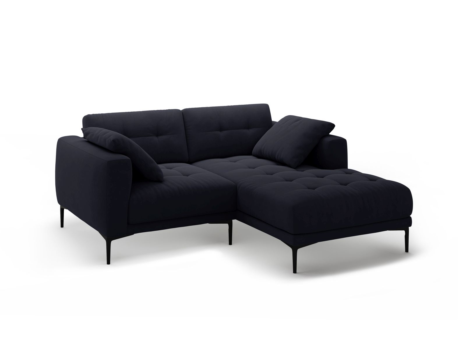 Right Velvet Sofa, "Bemy", 2 Seats, 205x174x86