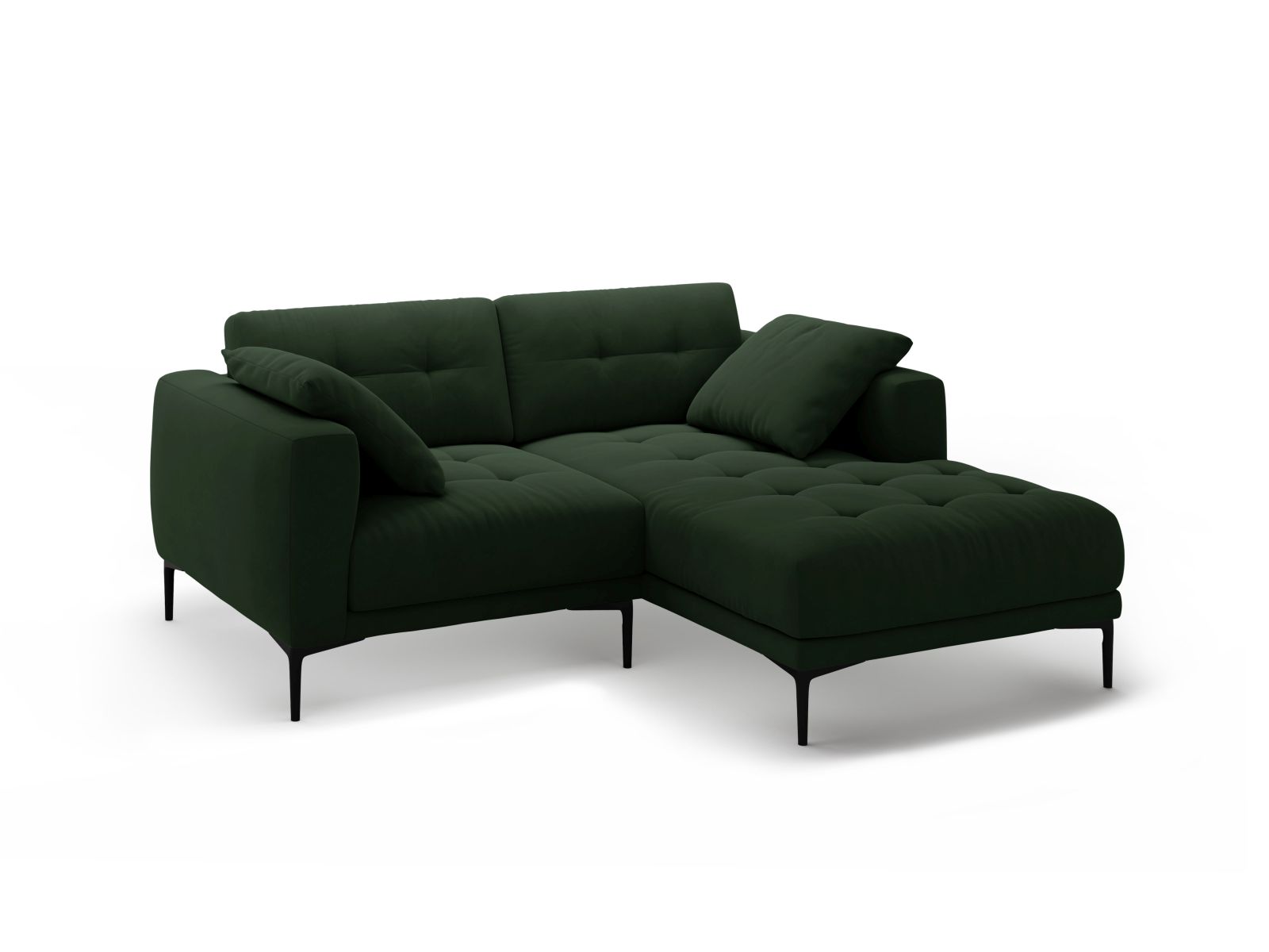 Right Velvet Sofa, "Bemy", 2 Seats, 205x174x86