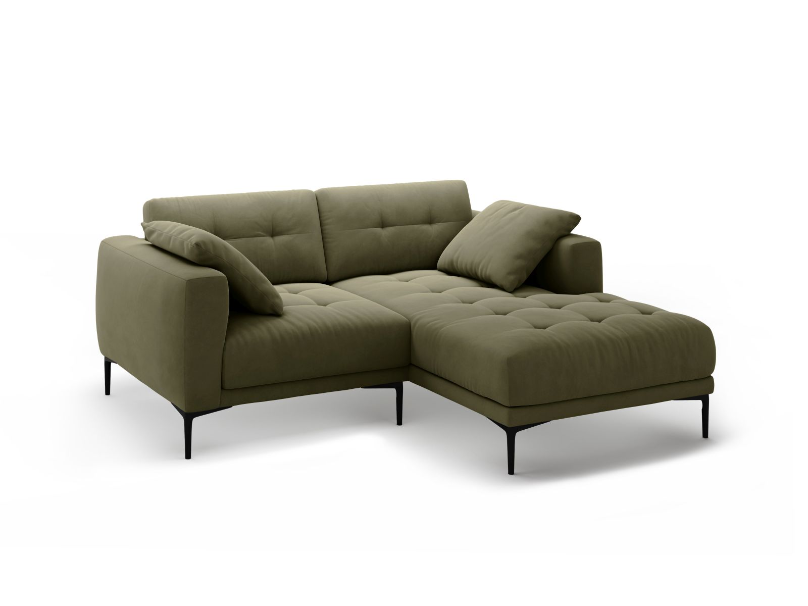 Right Velvet Sofa, "Bemy", 2 Seats, 205x174x86