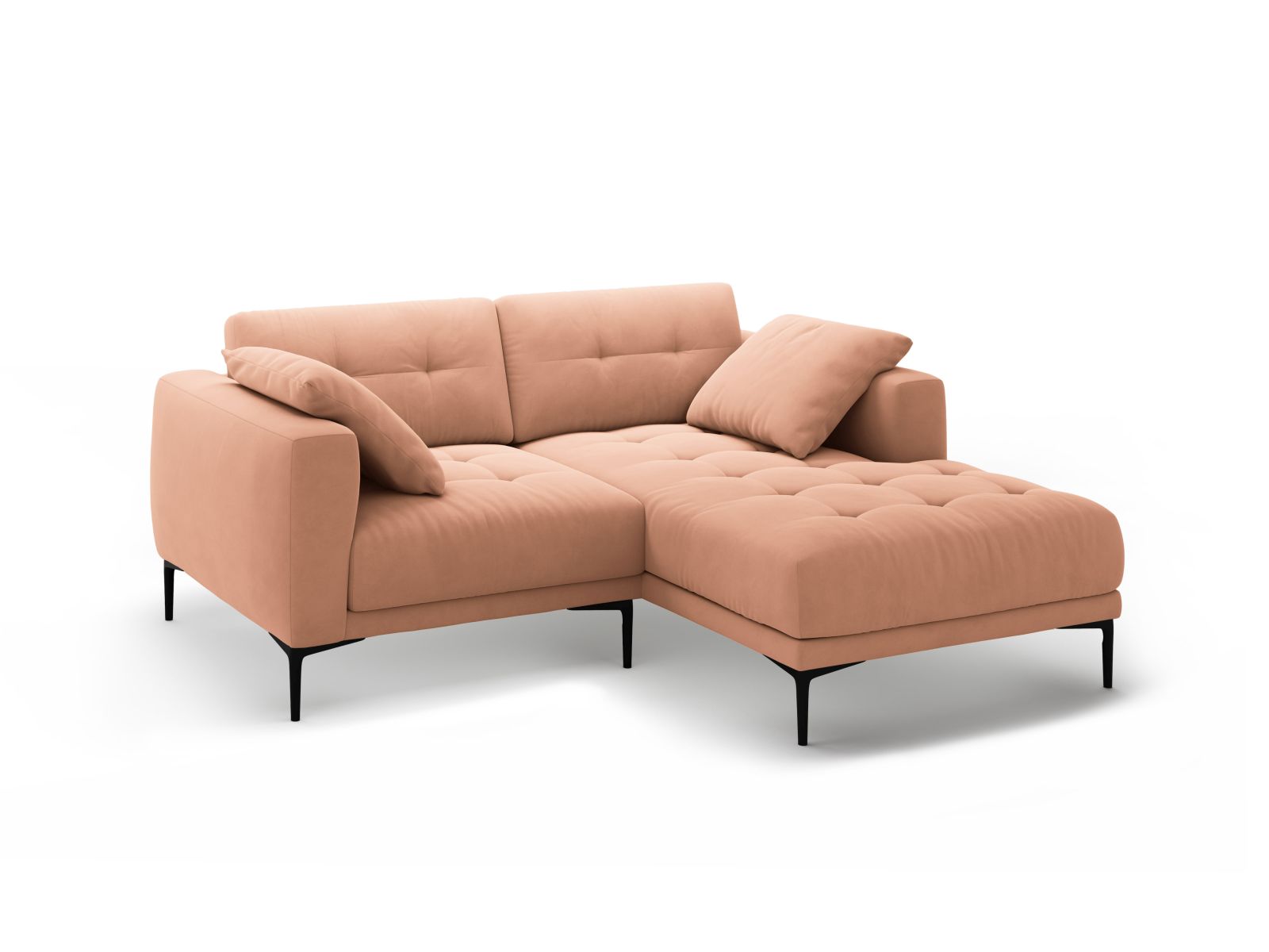 Right Velvet Sofa, "Bemy", 2 Seats, 205x174x86