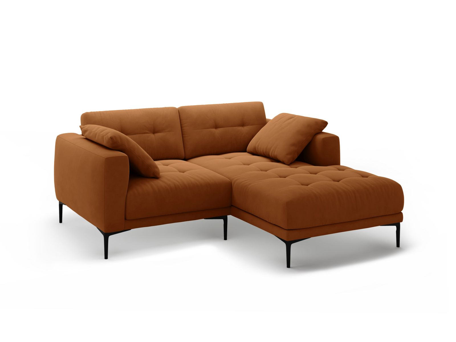 Right Velvet Sofa, "Bemy", 2 Seats, 205x174x86