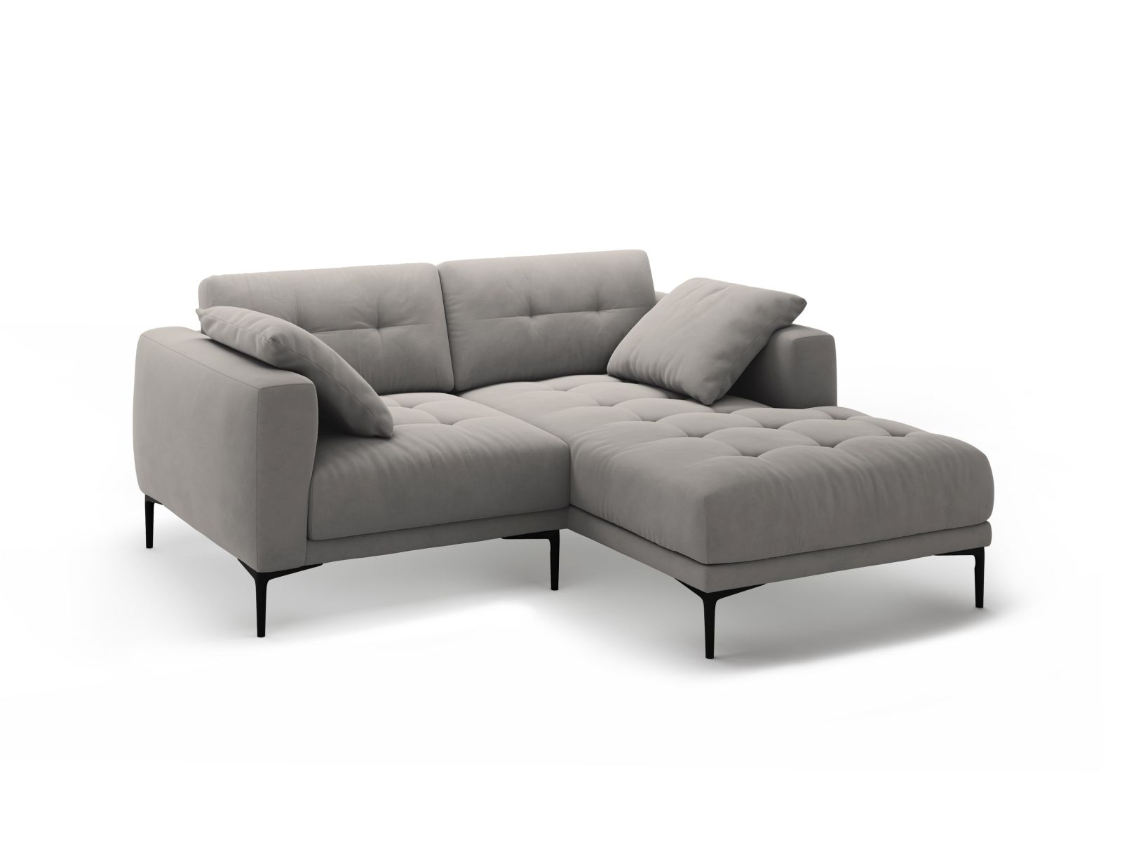 Right Velvet Sofa, "Bemy", 2 Seats, 205x174x86