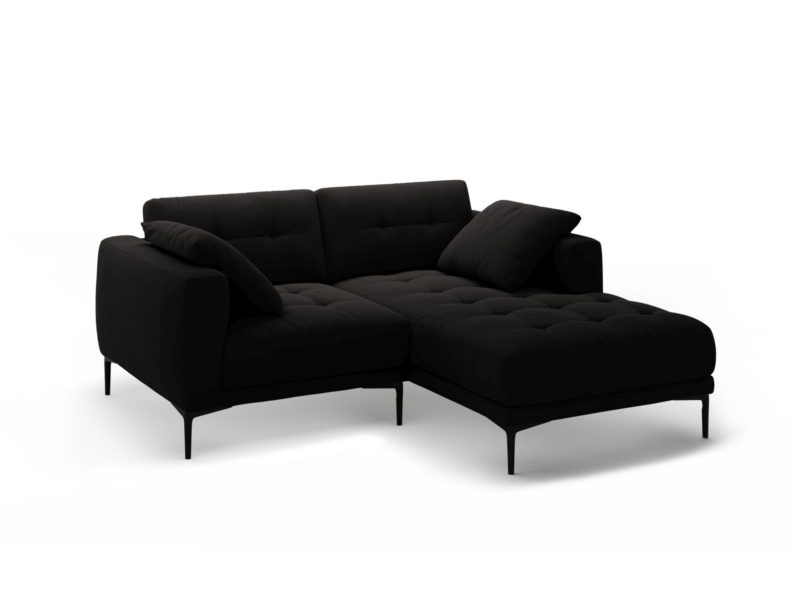Right Velvet Sofa, "Bemy", 2 Seats, 205x174x86