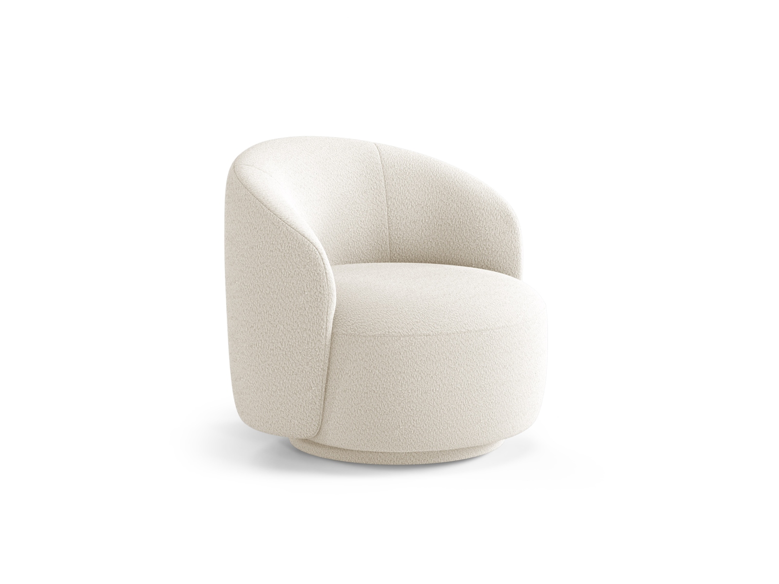 Swivel Boucle Armchair, "Letizia", 1 Seat, 86x83x76.5