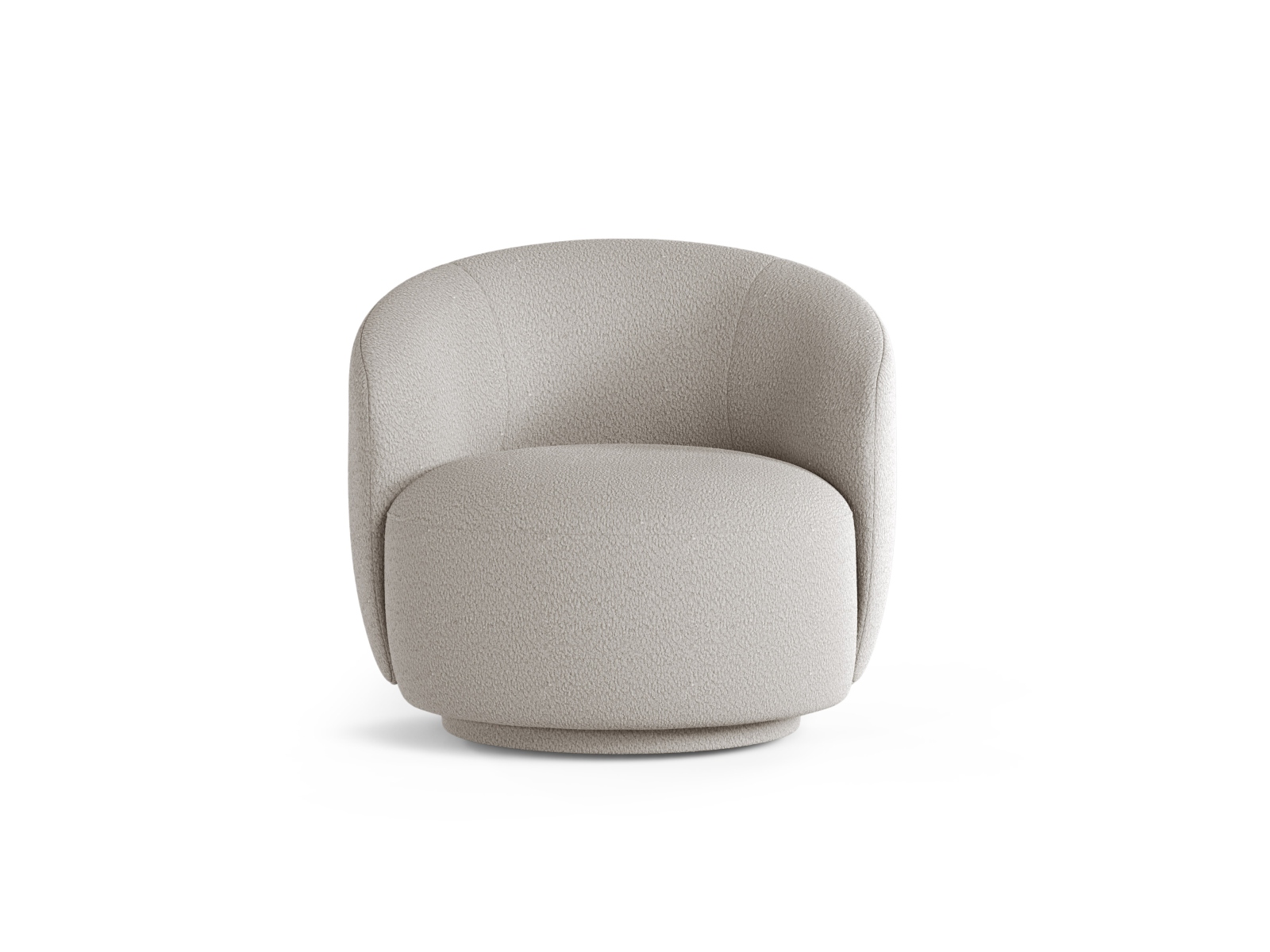 Swivel Boucle Armchair, "Letizia", 1 Seat, 86x83x76.5