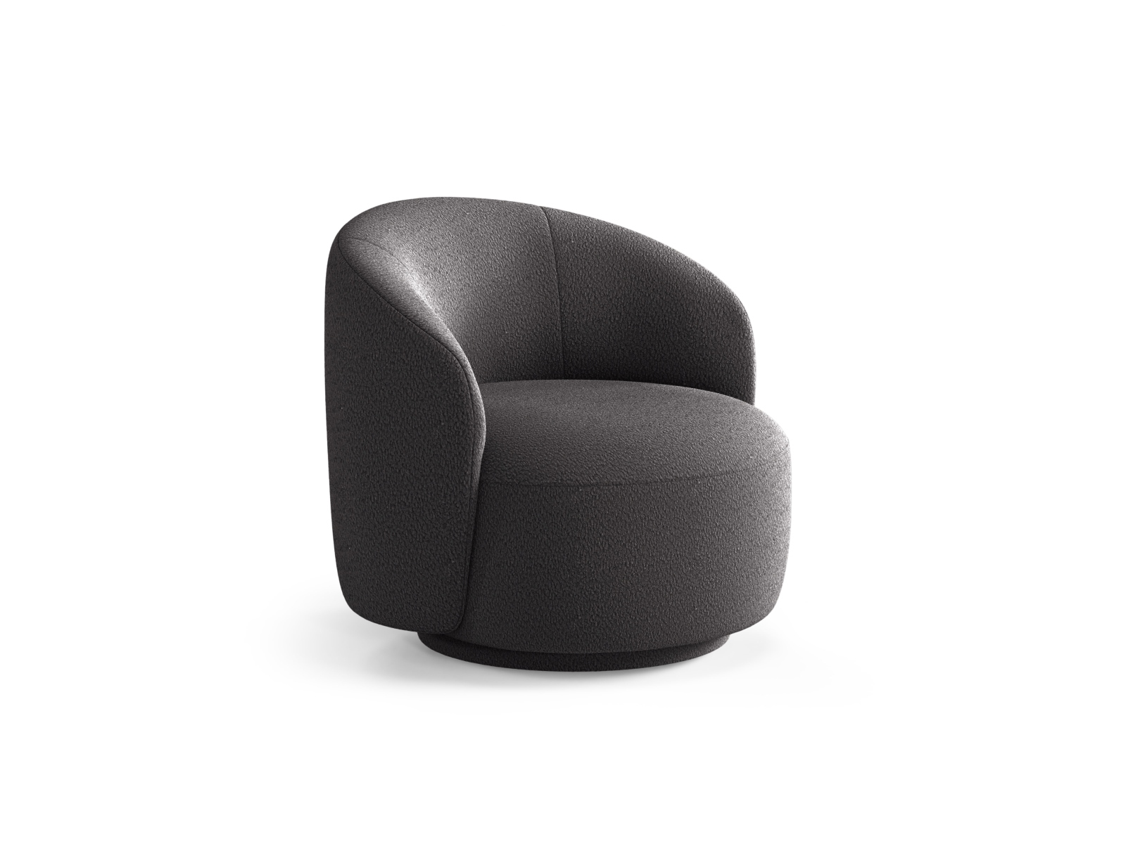 Swivel Boucle Armchair, "Letizia", 1 Seat, 86x83x76.5