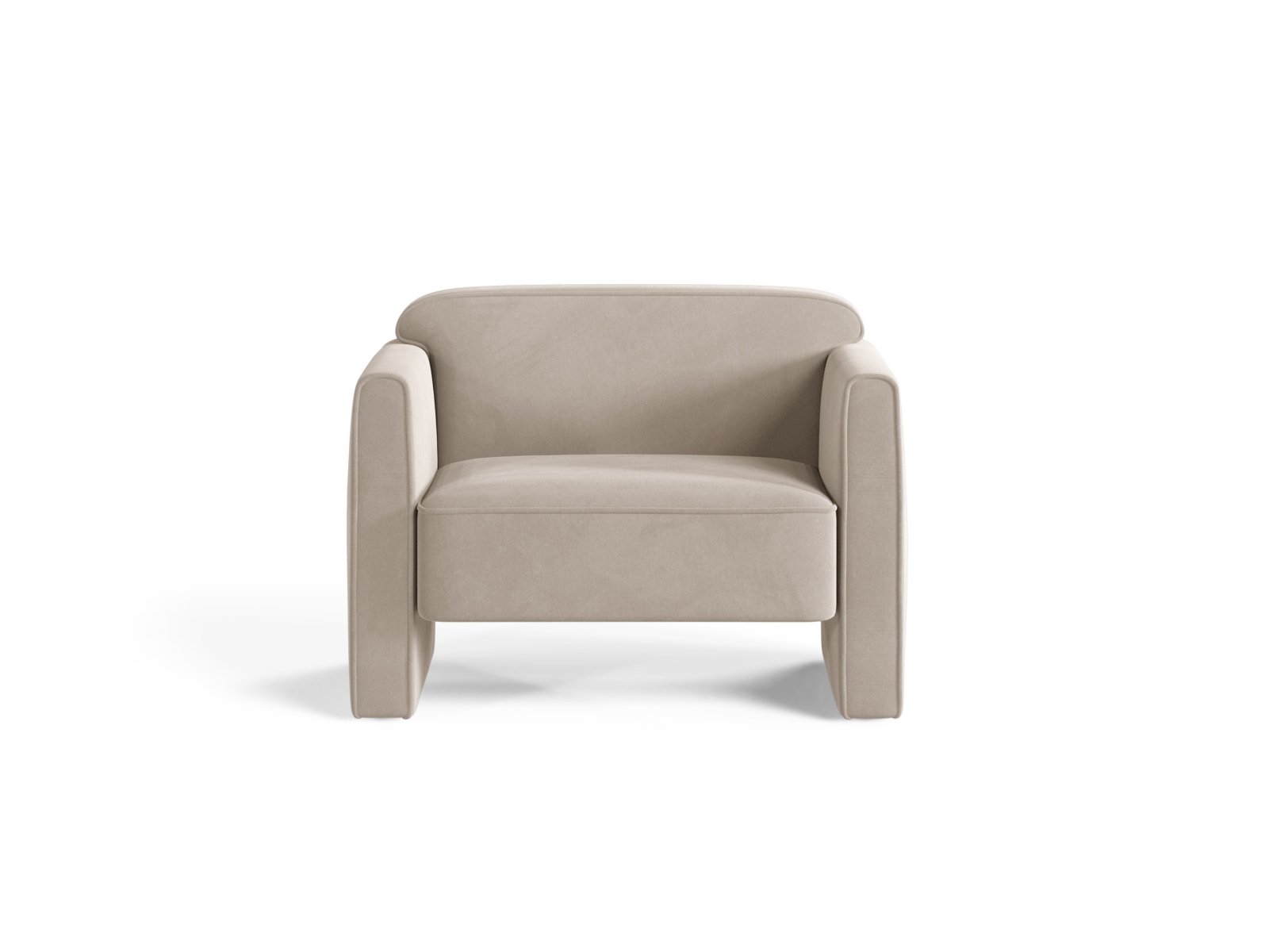 Velvet Armchair, "Abby", 1 Seat, 90x80x69