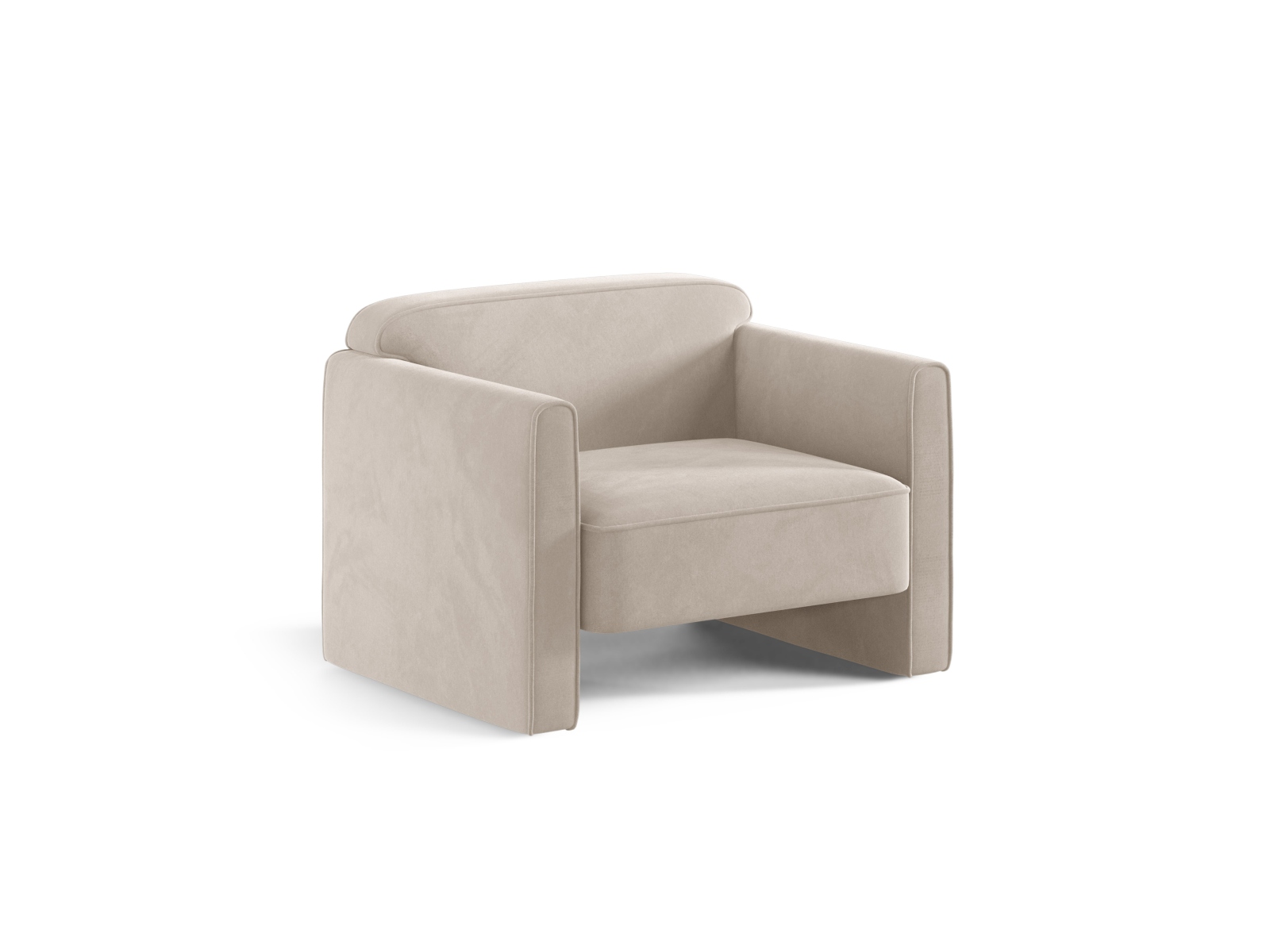 Velvet Armchair, "Abby", 1 Seat, 90x80x69