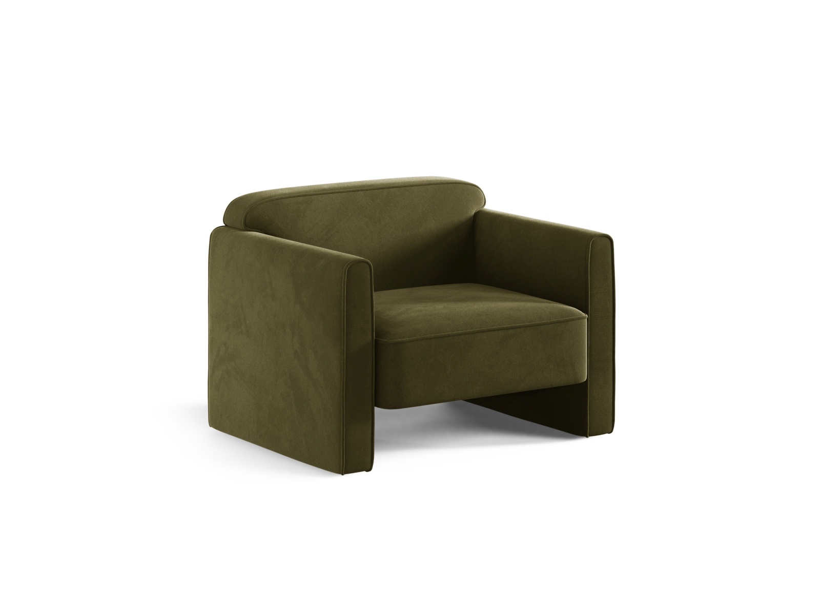 Velvet Armchair, "Abby", 1 Seat, 90x80x69