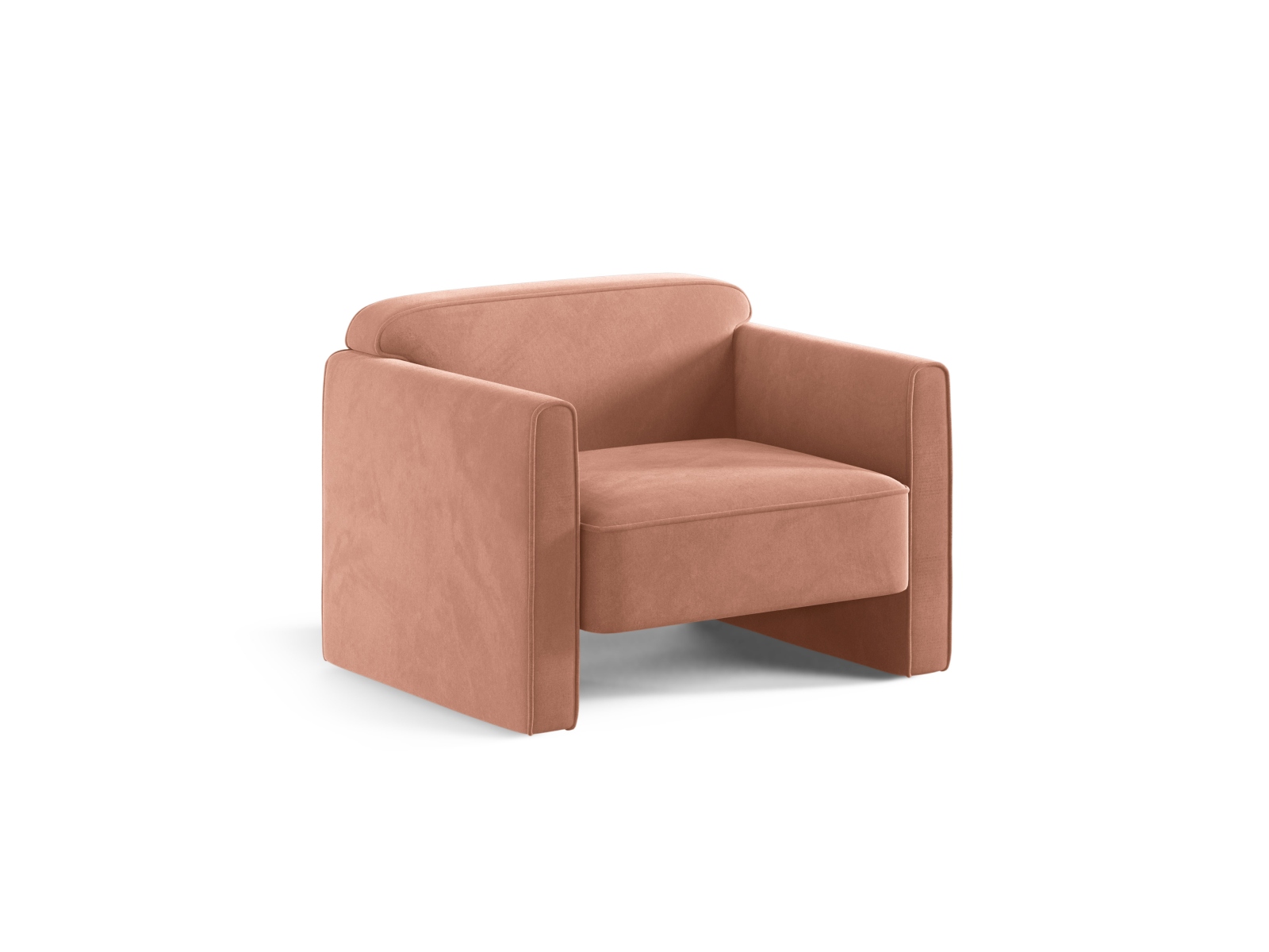 Velvet Armchair, "Abby", 1 Seat, 90x80x69