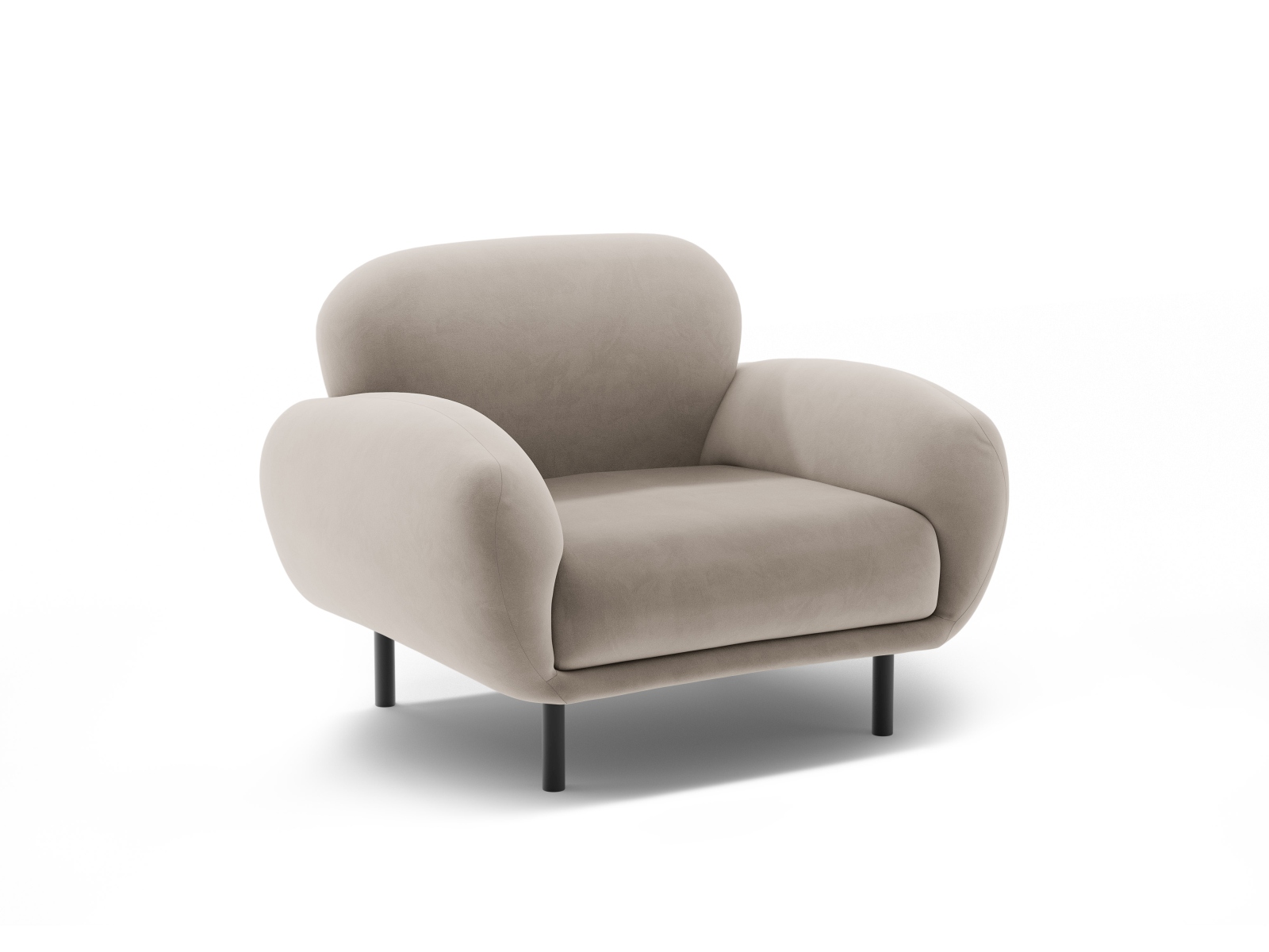 Velvet Armchair, "Poppy", 1 Seat, 90x72x82