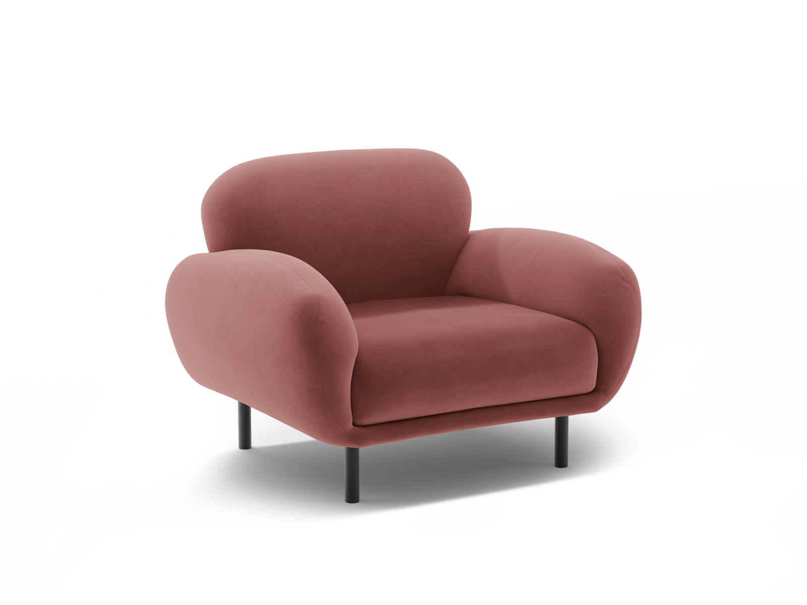 Velvet Armchair, "Poppy", 1 Seat, 90x72x82
