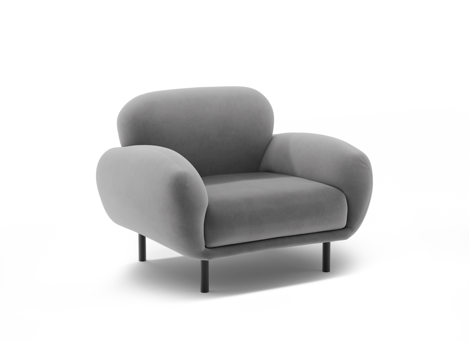 Velvet Armchair, "Poppy", 1 Seat, 90x72x82