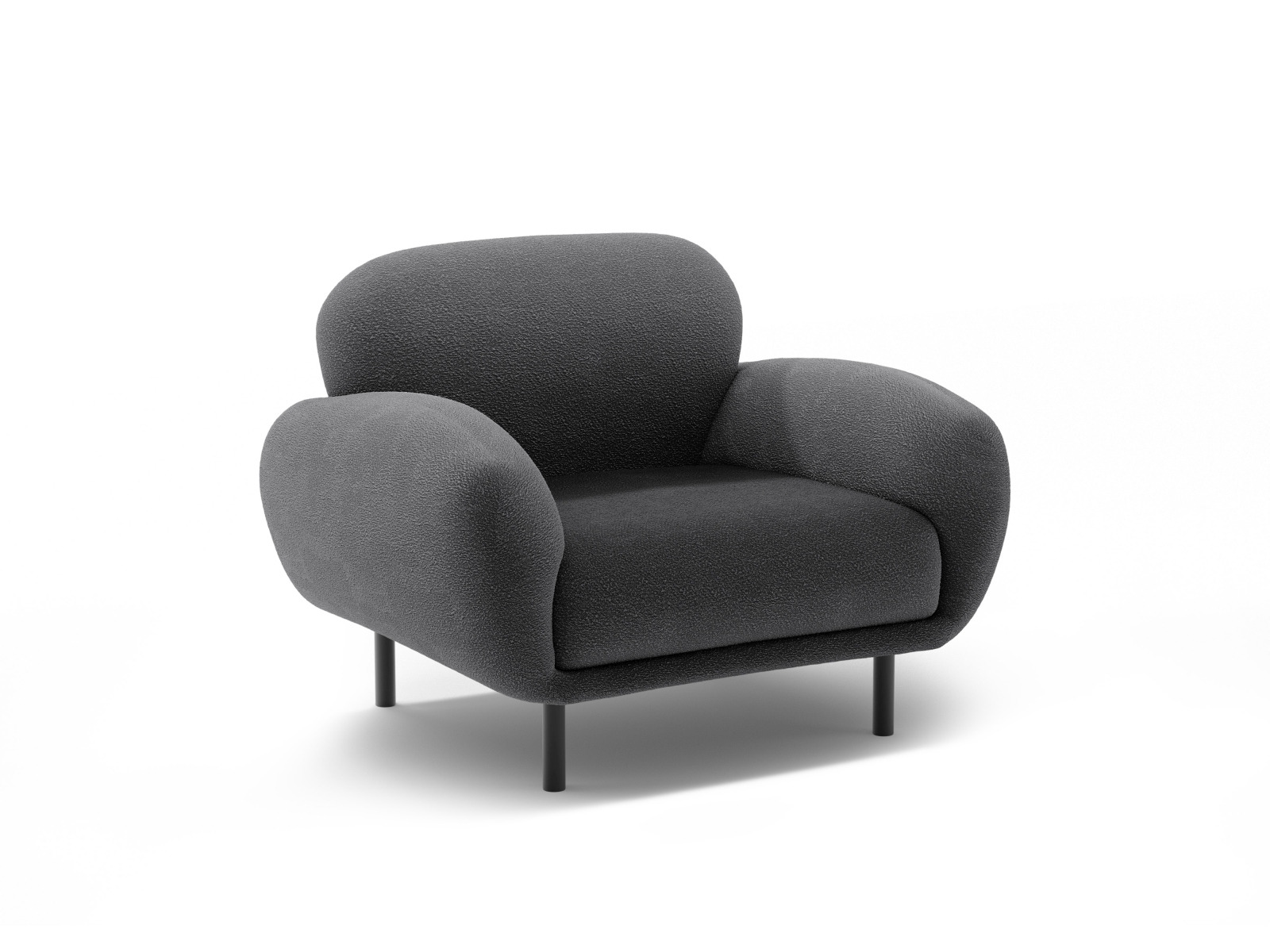 Boucle Armchair, "Poppy", 1 Seat, 90x72x82
