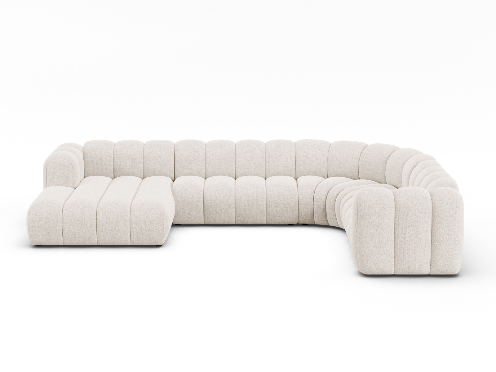 Modular Panoramic Right Corner Sofa, "Lupine", 6 Seats, 370x280x70