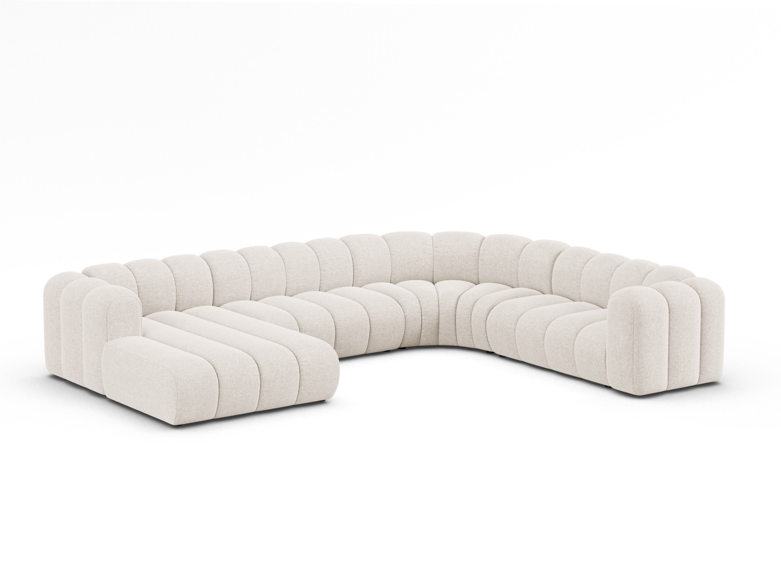 Modular Panoramic Right Corner Sofa, "Lupine", 6 Seats, 370x280x70