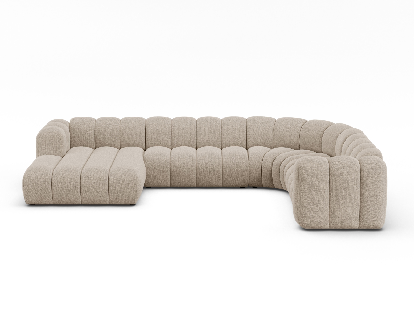 Modular Panoramic Right Corner Sofa, "Lupine", 6 Seats, 370x280x70