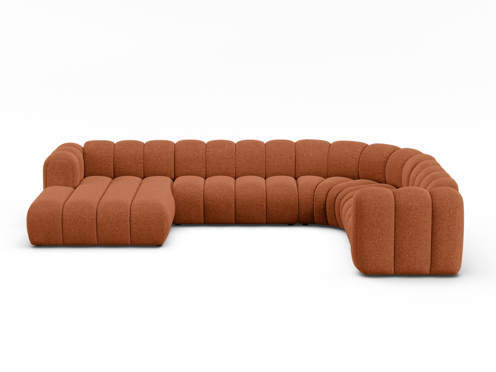 Modular Panoramic Right Corner Sofa, "Lupine", 6 Seats, 370x280x70