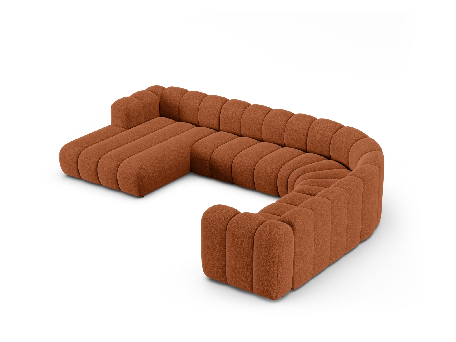 Modular Panoramic Right Corner Sofa, "Lupine", 6 Seats, 370x280x70