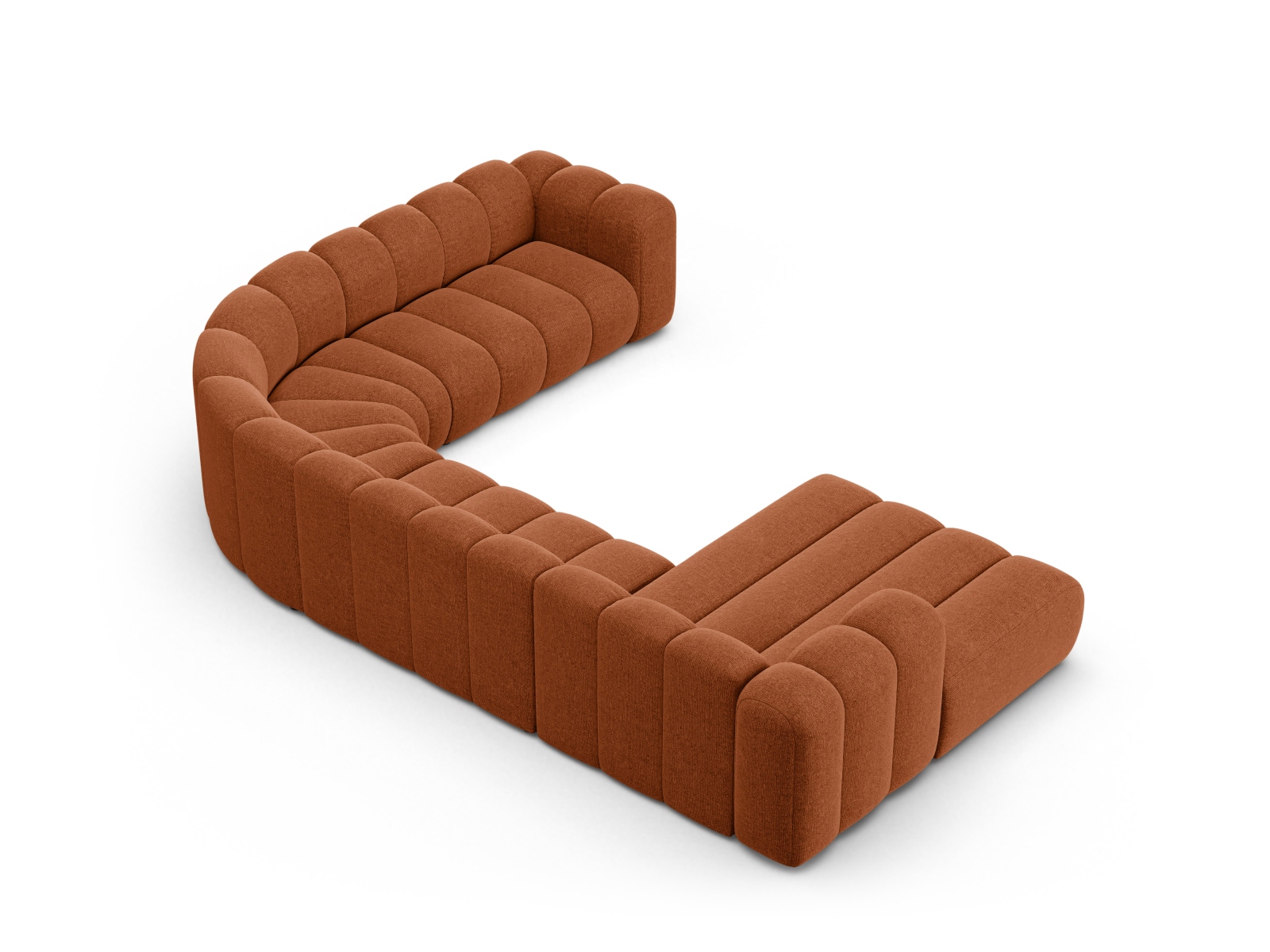 Modular Panoramic Right Corner Sofa, "Lupine", 6 Seats, 370x280x70