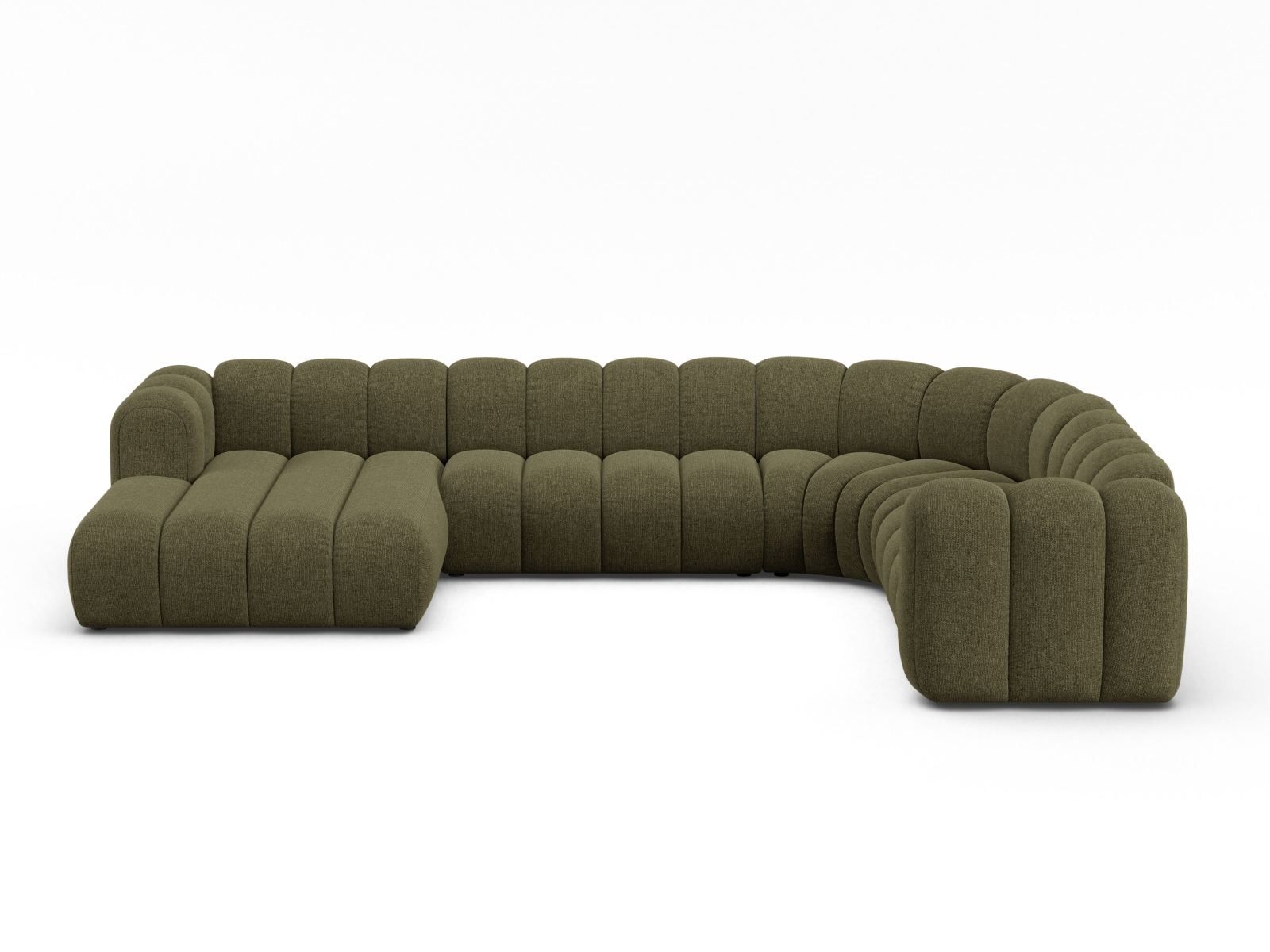 Modular Panoramic Right Corner Sofa, "Lupine", 6 Seats, 370x280x70