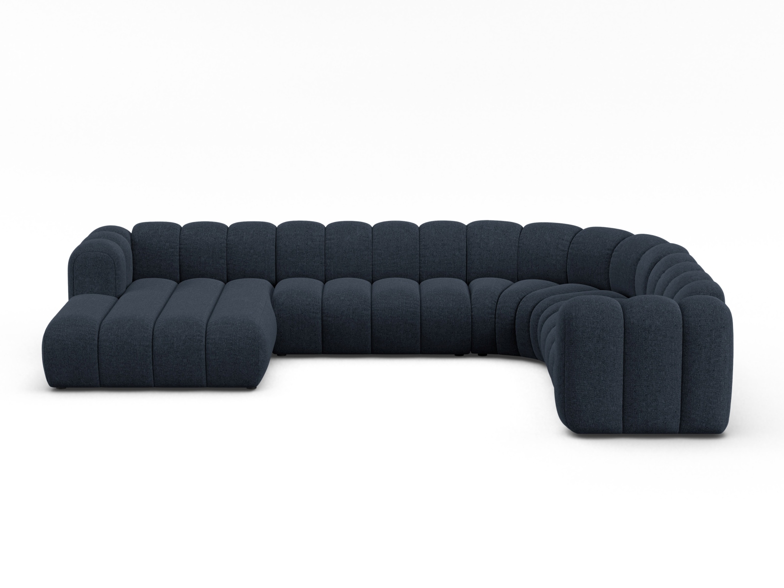 Modular Panoramic Right Corner Sofa, "Lupine", 6 Seats, 370x280x70