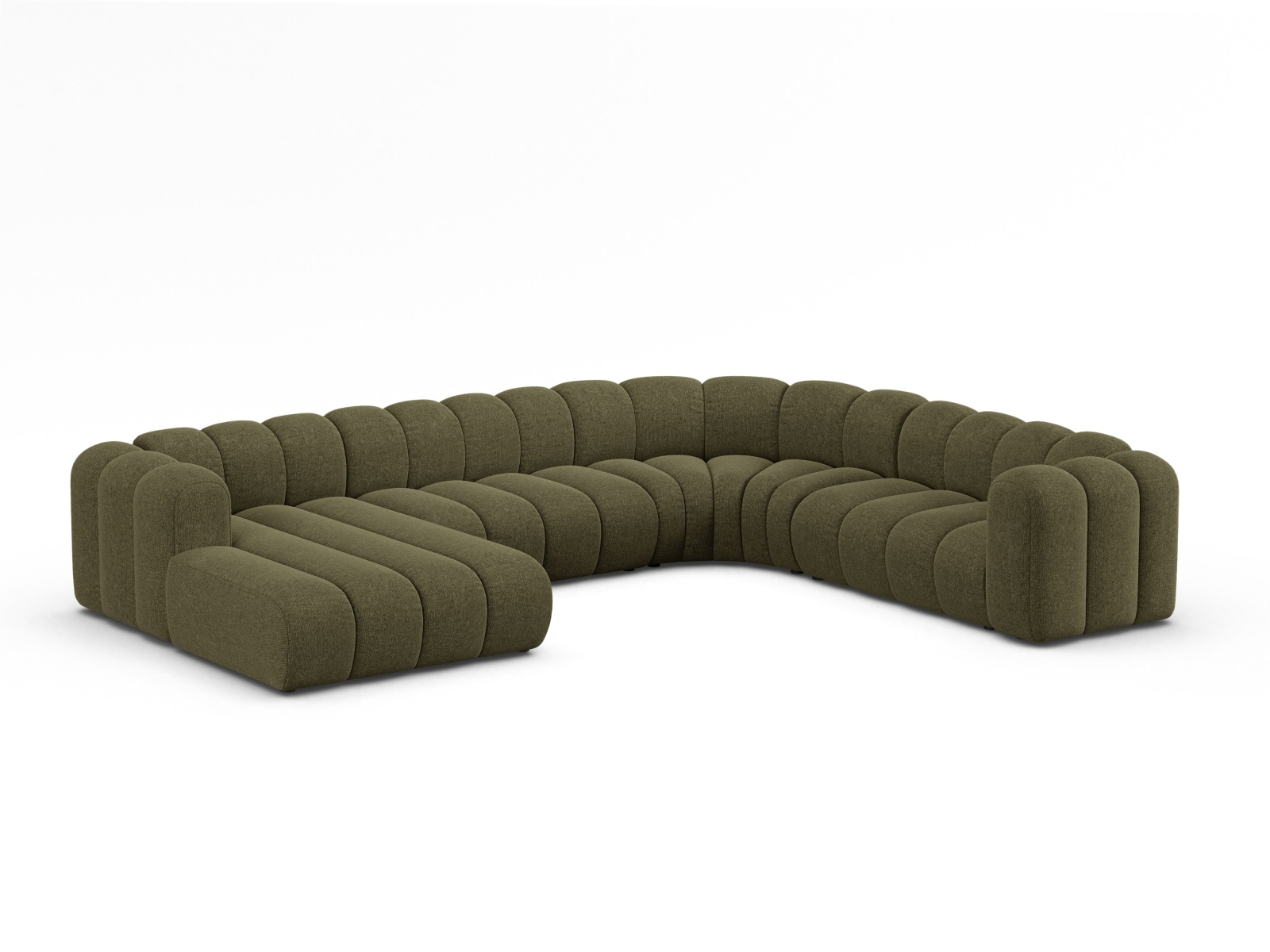 Modular Panoramic Right Corner Sofa, "Lupine", 6 Seats, 370x280x70